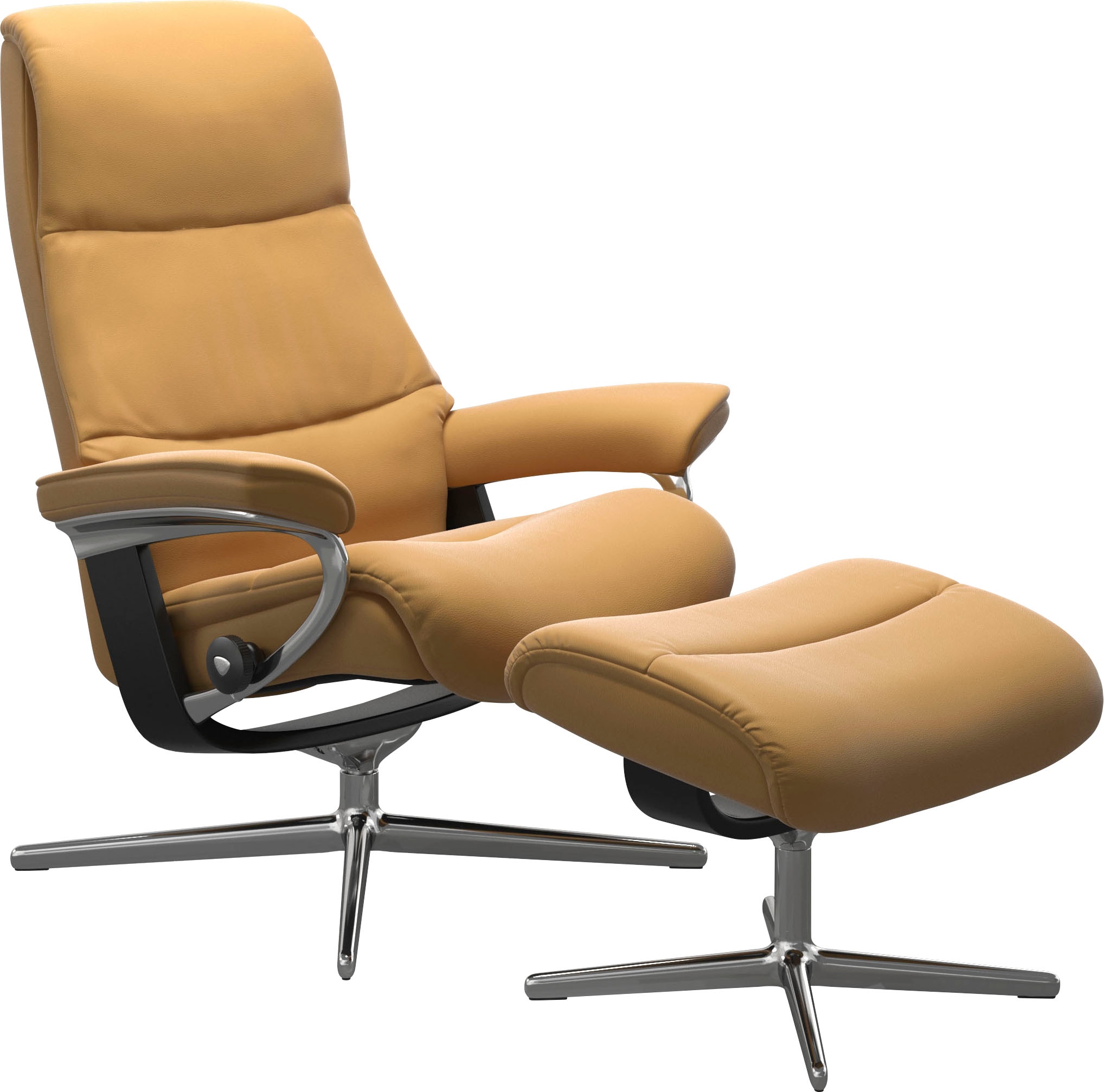 Stressless Relaxsessel "View" mit Cross Base, Größe S, M & L, Holzakzent Schwarz