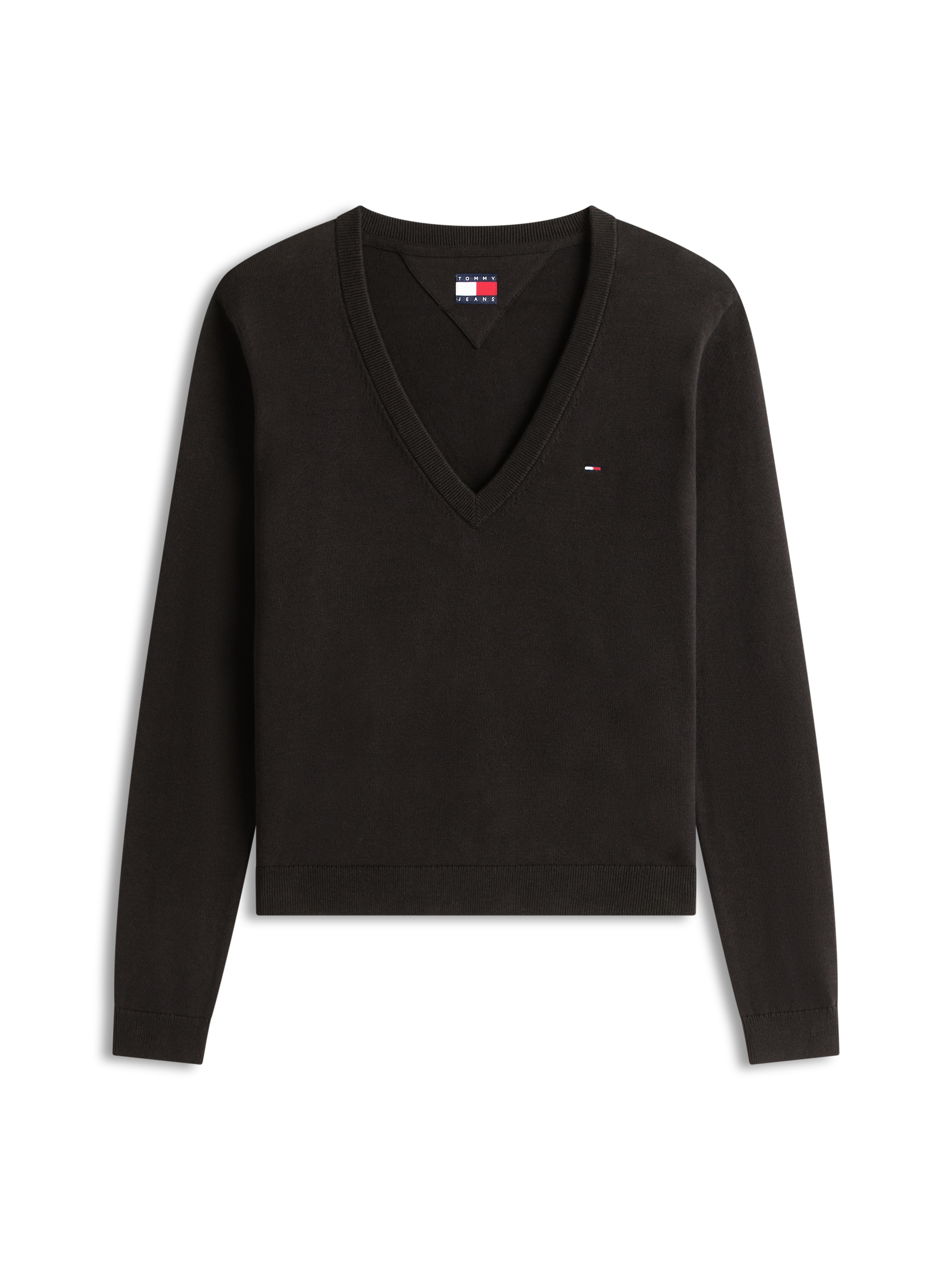 Tommy Jeans V-Ausschnitt-Pullover »TJW ESSENTIAL VNECK SWEATER EXT«, mit Logostickerei