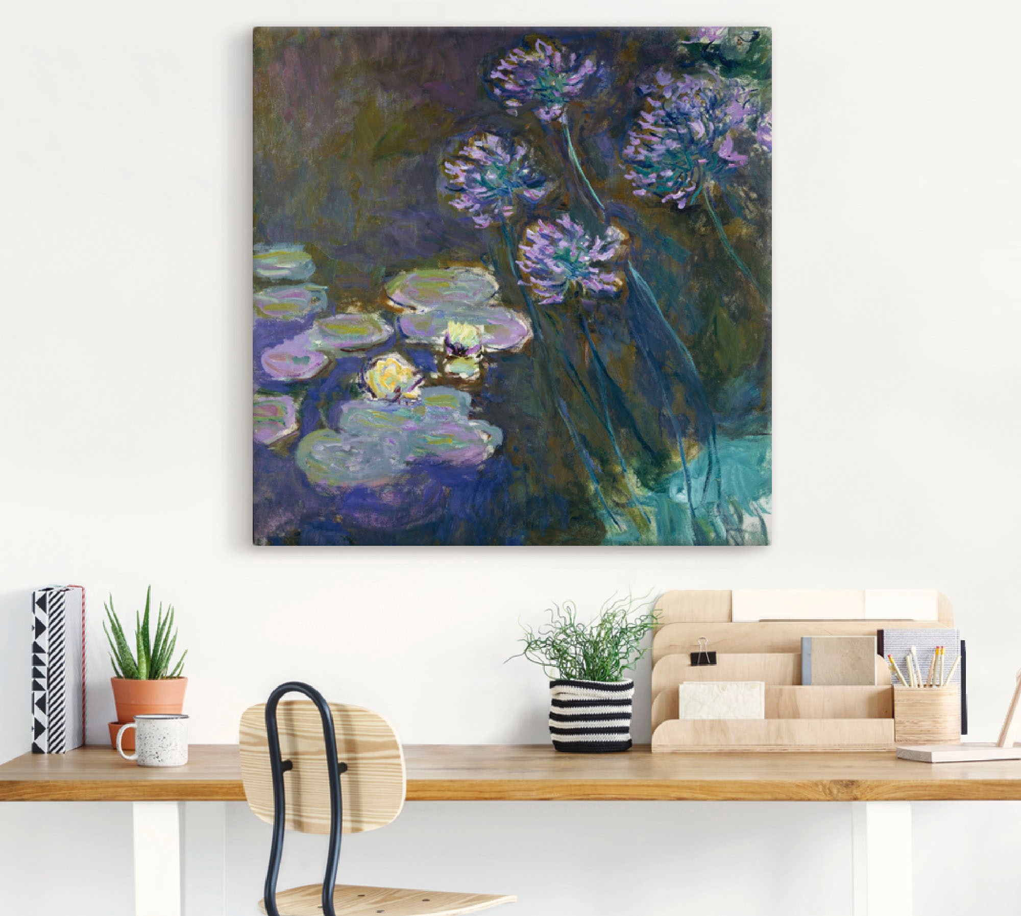 Artland Leinwandbild »Gelbe Seerosen und Agapanthes. 1914-17.«, Blumen, (1 St.), auf Keilrahmen gespannt