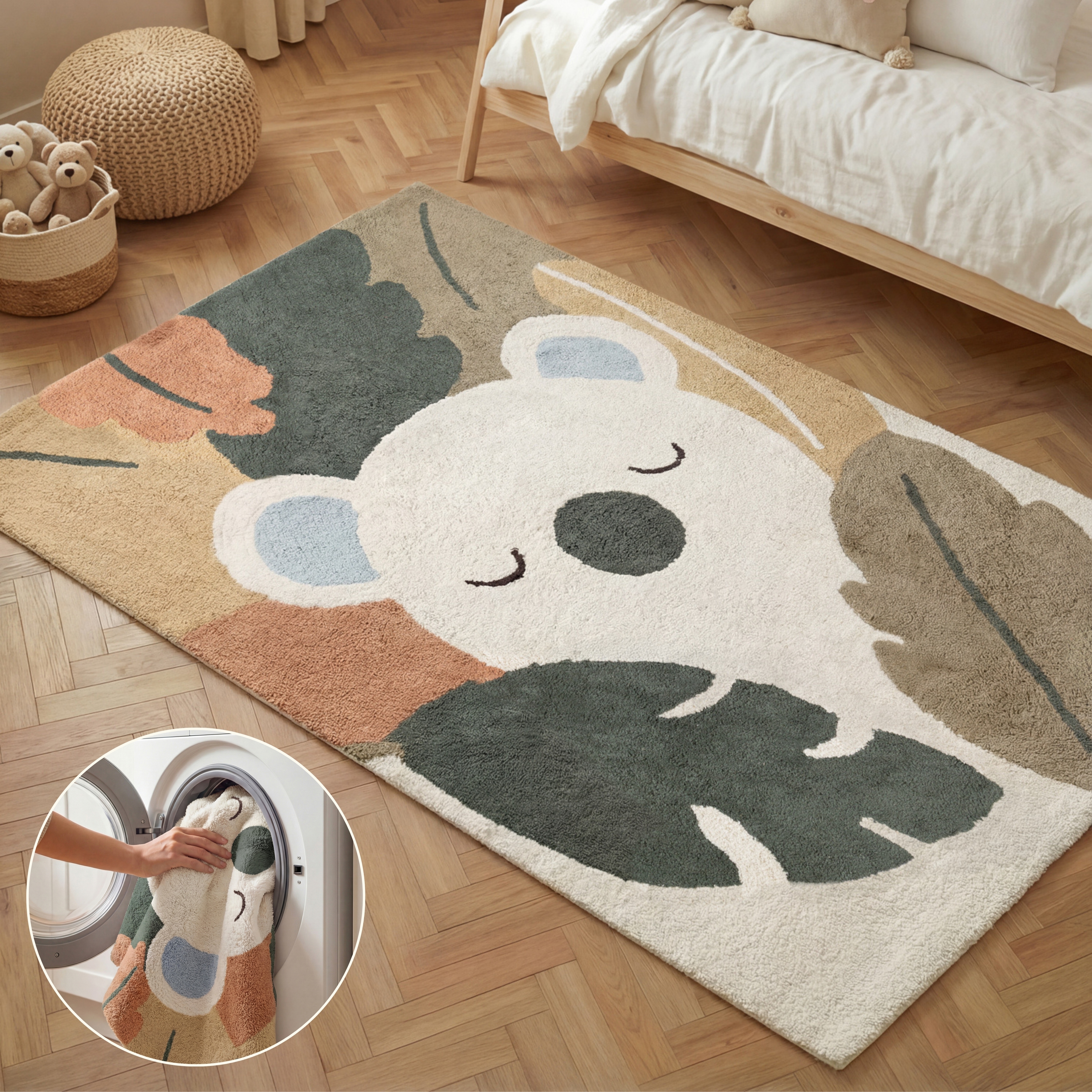 HANSE Home Kinderteppich "Rio" rechteckig 10 mm Höhe Waschbar, Handgemacht, Baumwolle, Rutschfest Spielteppich Kinderzimmer