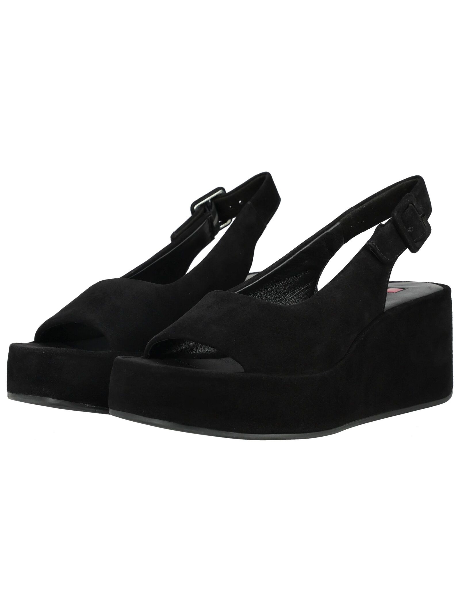 Keilsandalette HÖGL "Högl Sandalen Veloursleder", Damen, Gr. 40, schwarz, Veloursleder, Schuhe 3