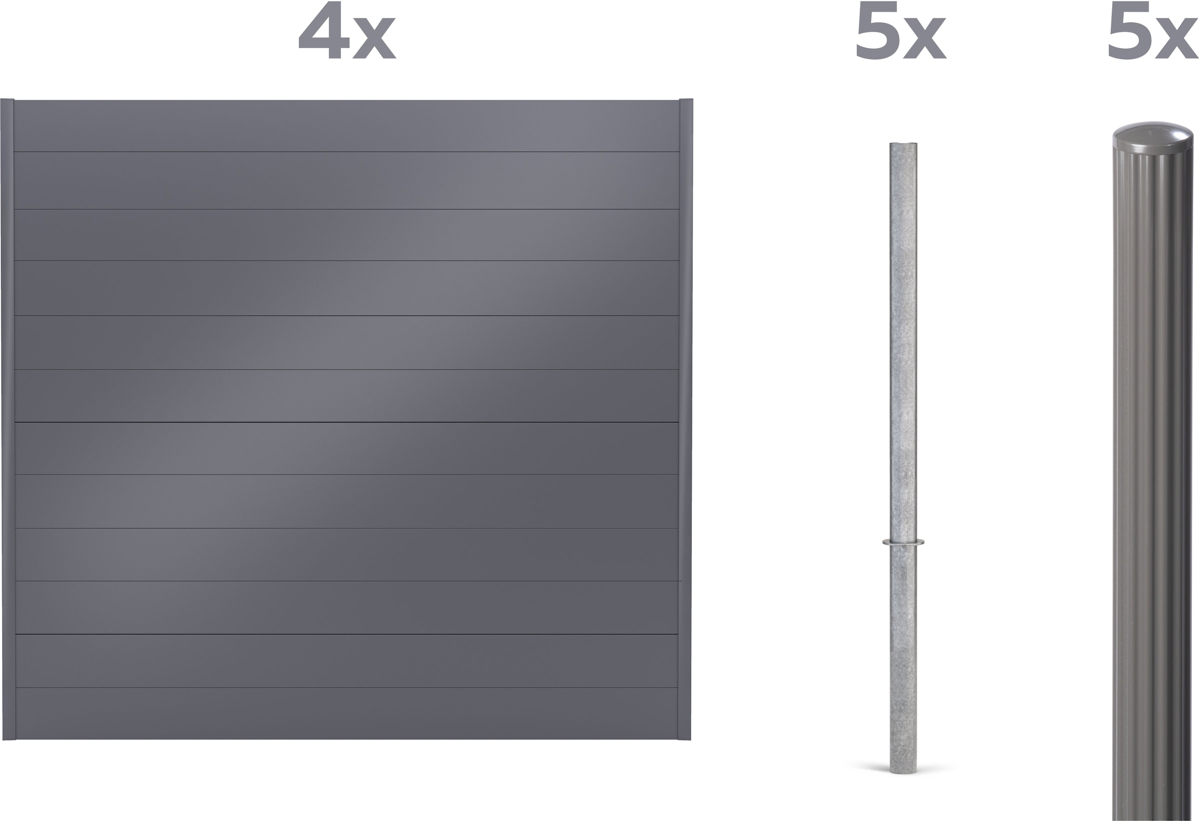 Alberts Dichtzaun "Palitio, Profilhöhe 150 mm" Aluminium, verschiedene Dekore und Längen