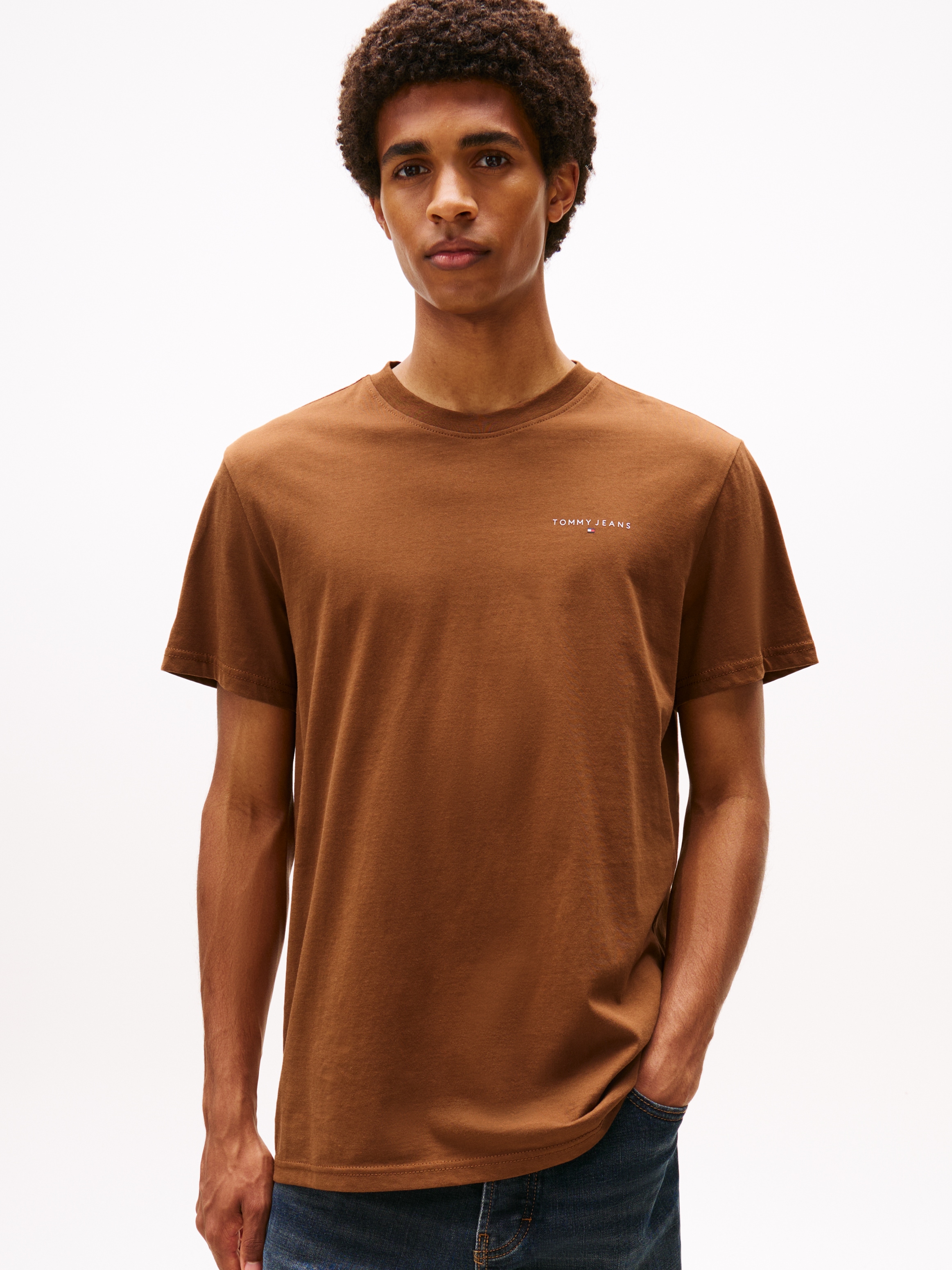 Tommy Jeans T-Shirt "TJM SLIM LINEAR CHEST TEE EXT", Mit Rundhalsausschnitt günstig online kaufen