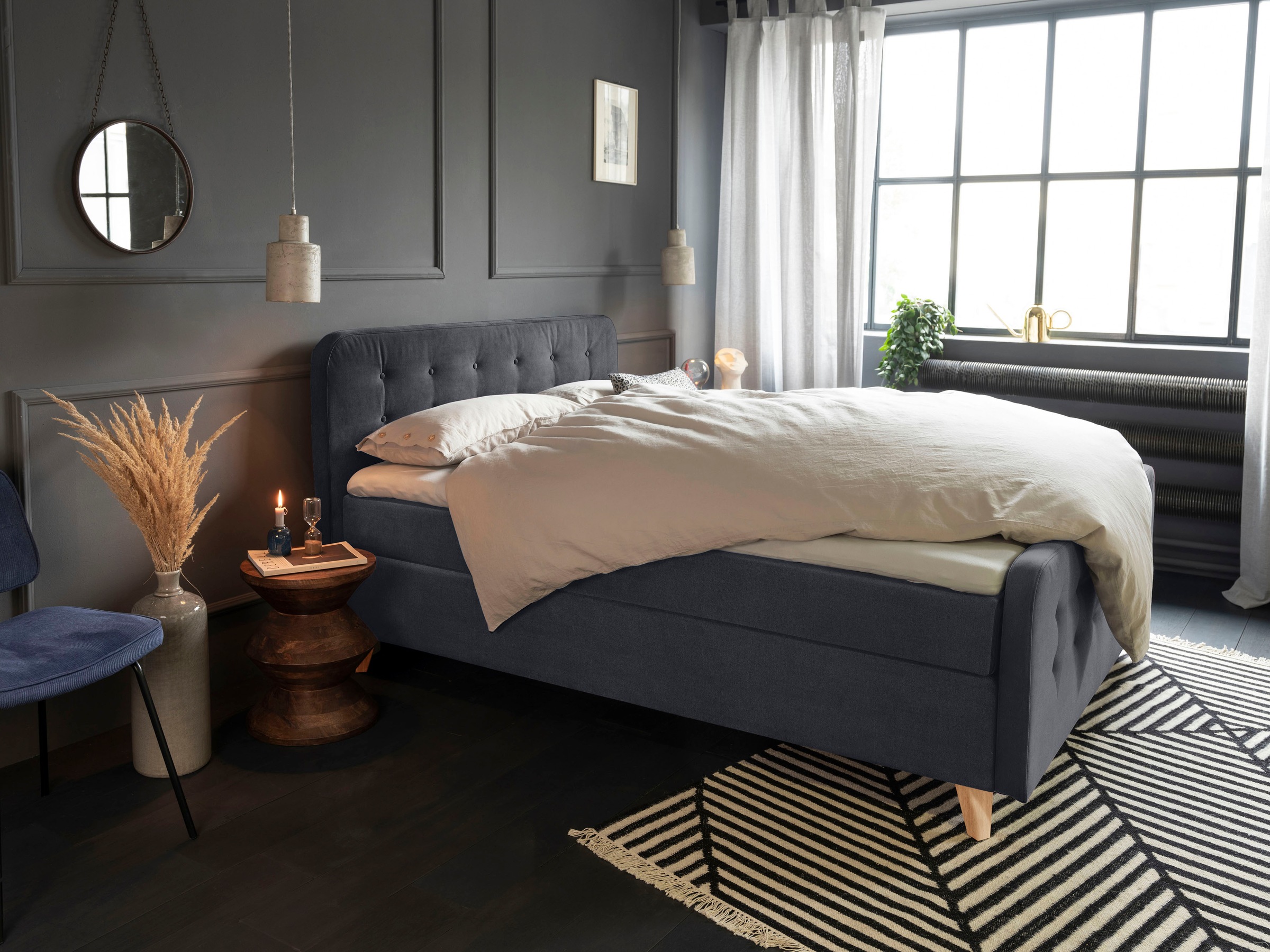 TOM TAILOR HOME Boxspringbett "NORDIC BOX" mit Knopfheftung im Kopfteil und günstig online kaufen