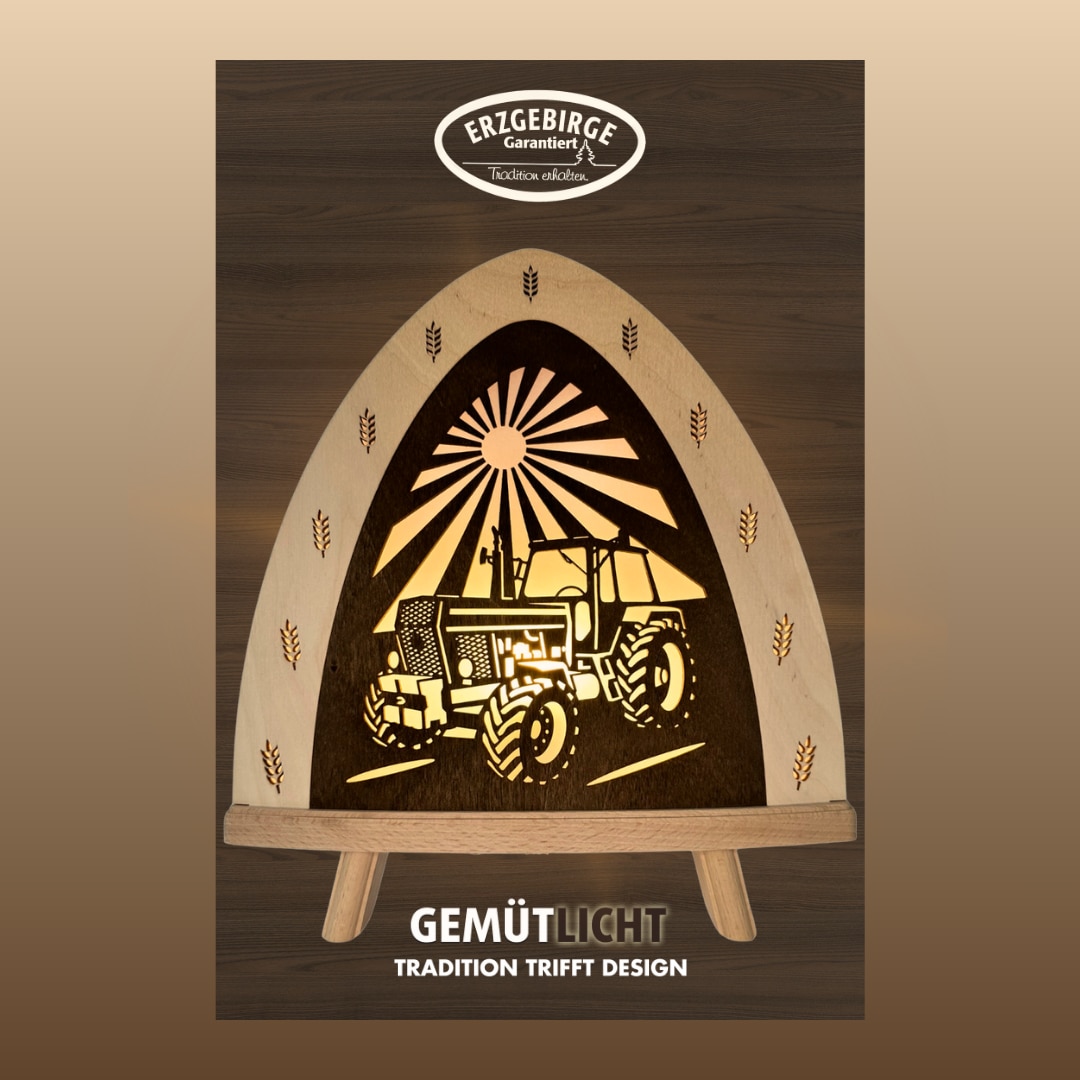 Weigla LED Dekolicht "Traktor, BxHxT: 30x32x6 cm" E14 Dekolampe aus dem Erz günstig online kaufen