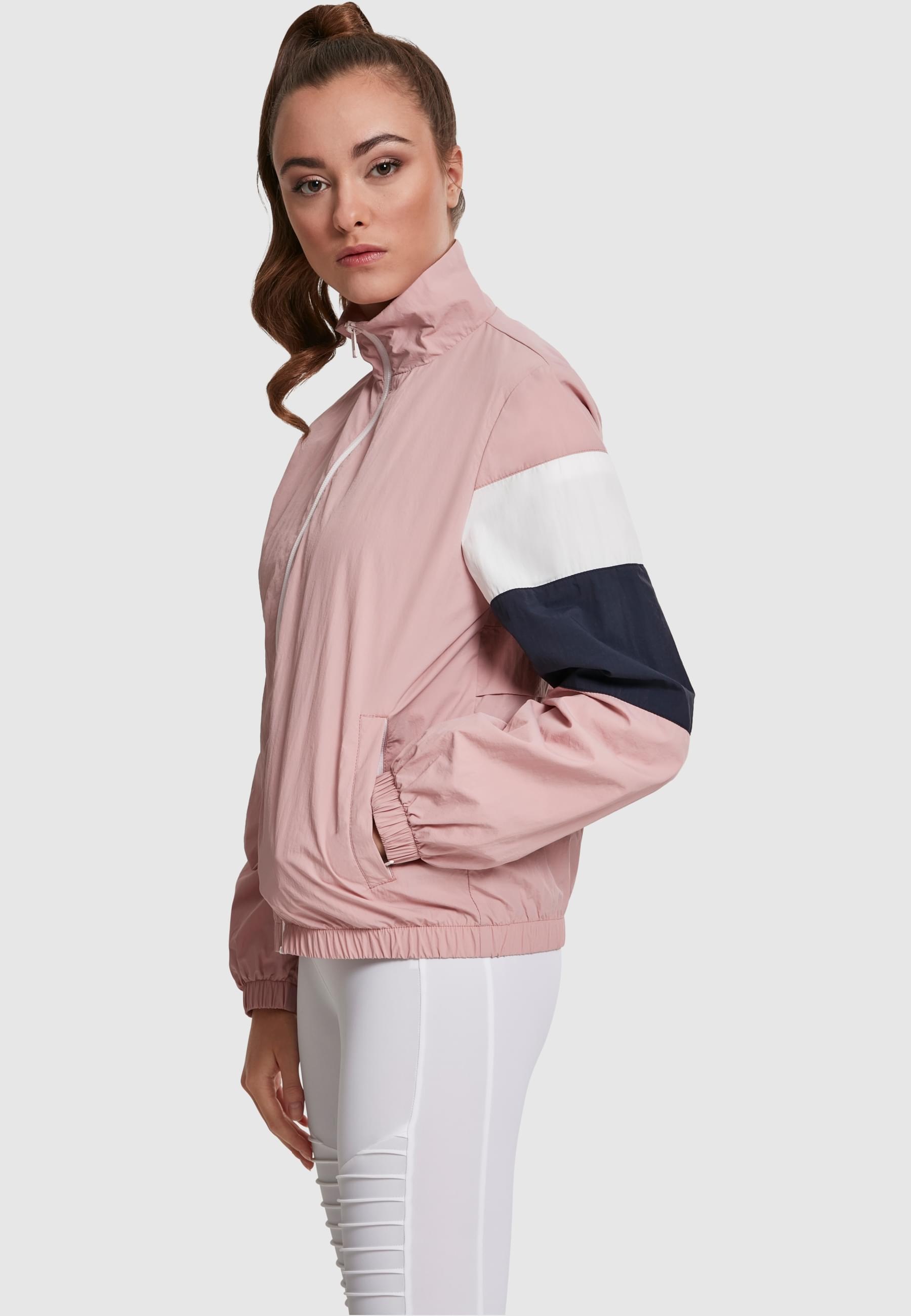 URBAN CLASSICS Allwetterjacke »Urban Classics Damen Ladies 3-Tone Crinkle Track Jacket«, (1 St.), ohne Kapuze