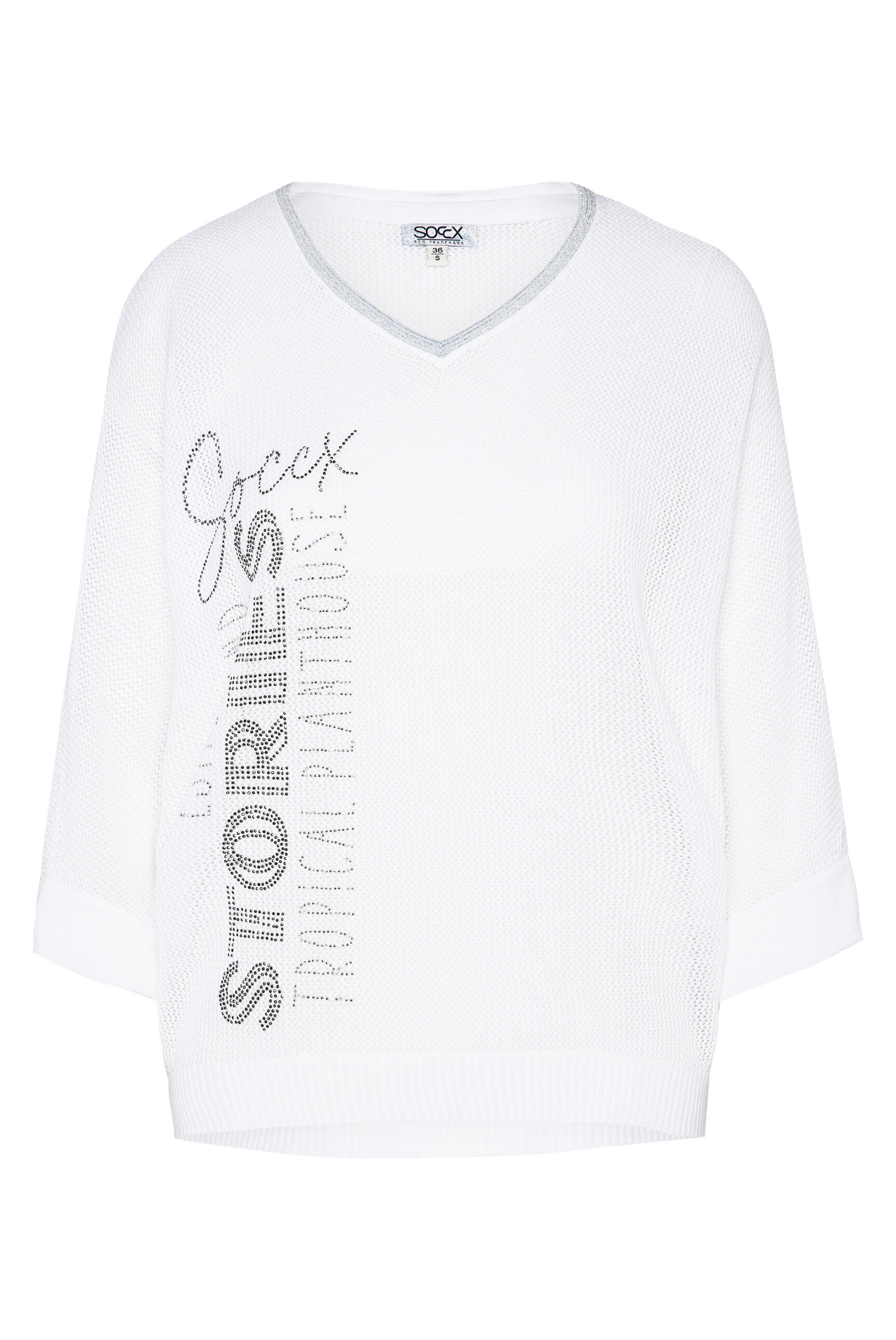 SOCCX 3/4 Arm-Pullover, mit Fledermaus-Ärmeln
