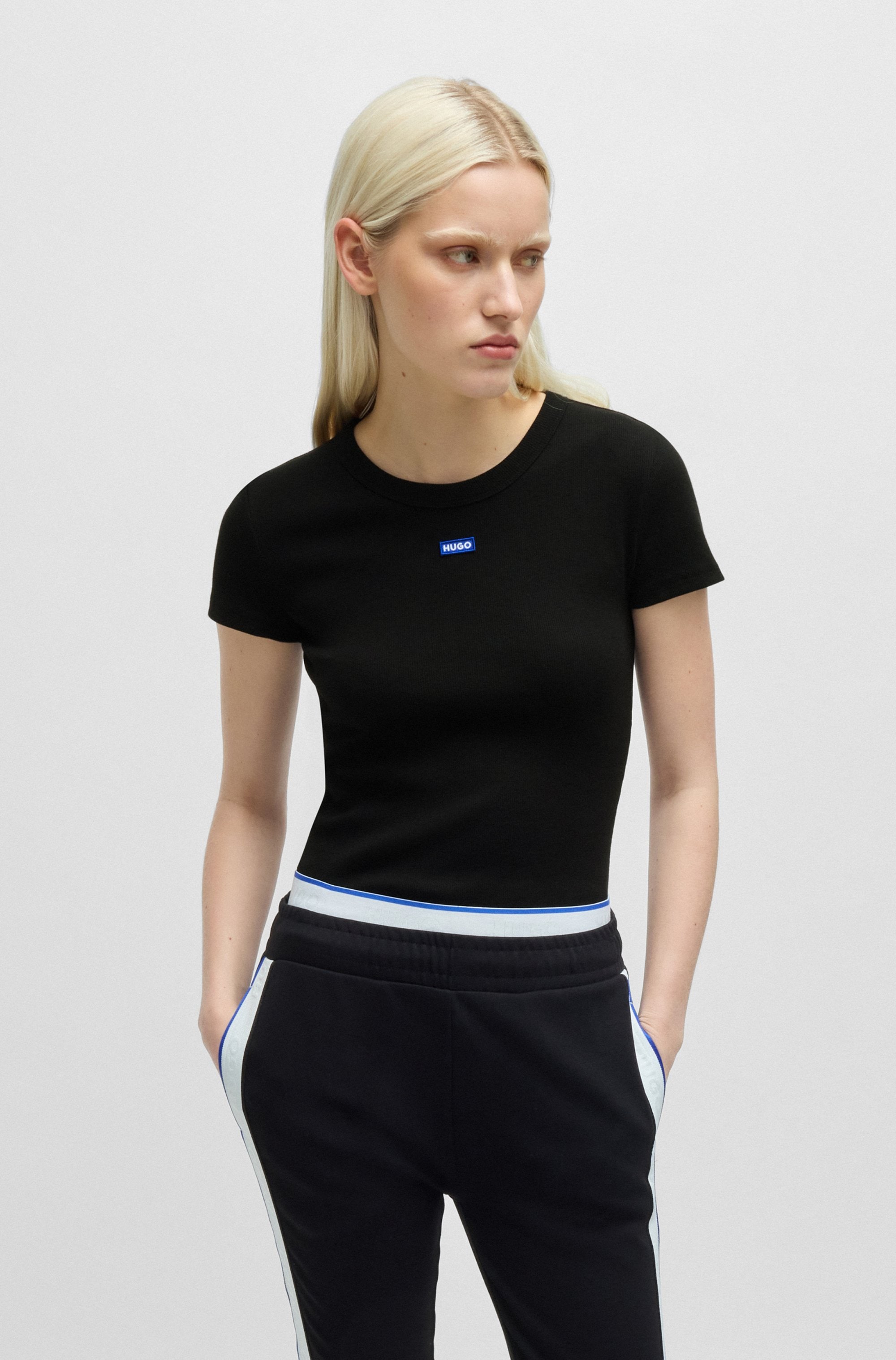 HUGO Blue T-Shirt "Easy Tee", mit HUGO Aufnäher günstig online kaufen