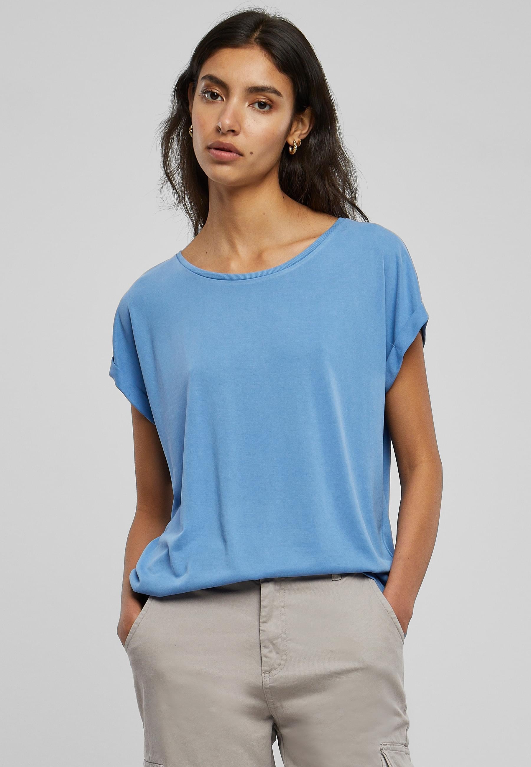 URBAN CLASSICS Kurzarmshirt »Urban Classics Damen Ladies Modal Extended Shoulder Tee«, (1 tlg.)