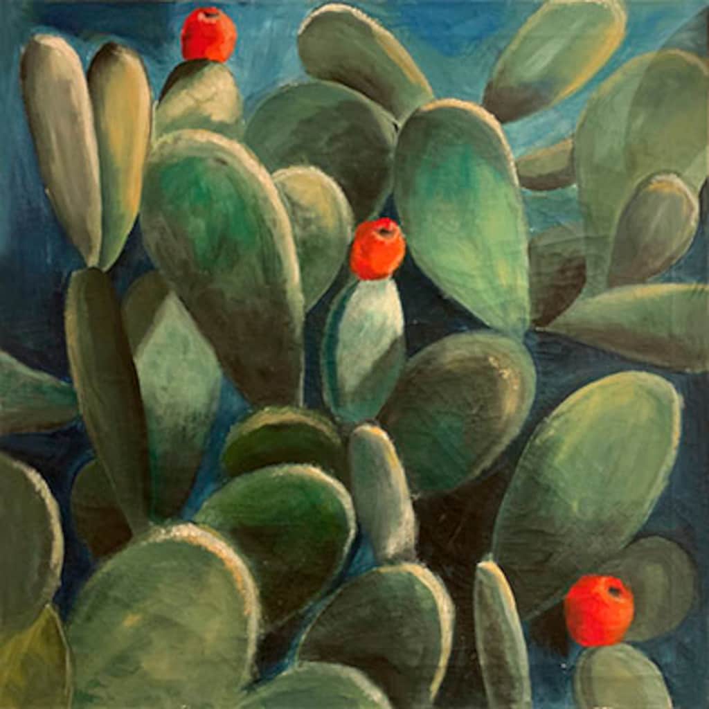 queence Leinwandbild »Cactus de Felanitx«, Pflanzen, (1 St.)