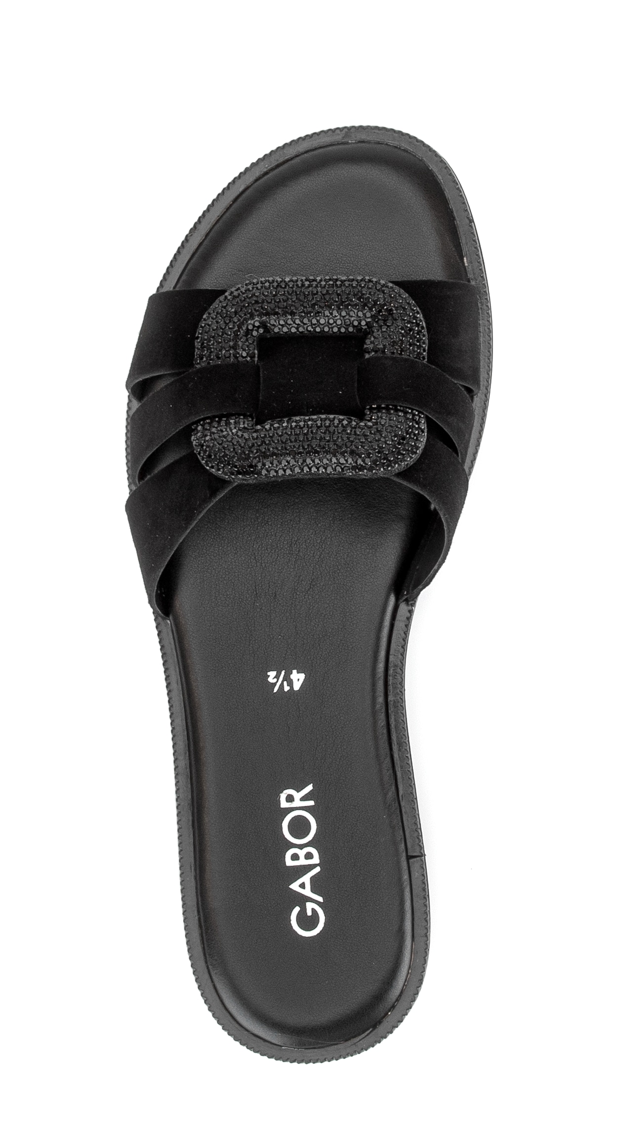 Gabor Pantolette  Blockabsatz, Sommerschuh, Schlupfschuh, Zierspange mit Schmucksteinen