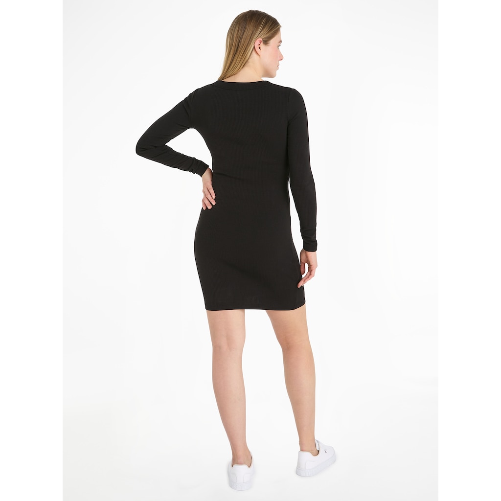 Tommy Jeans Jerseykleid »TJW BADGE RIB BODYCON LS«, mit Markenlabel