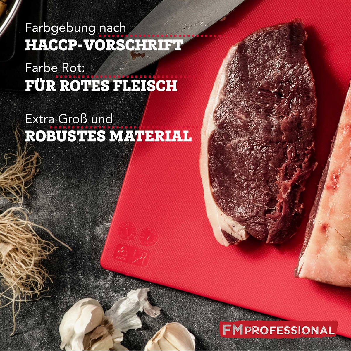 FMprofessional Schneidebrett "extra großes Brett aus Kunststoff" Profi Gast günstig online kaufen