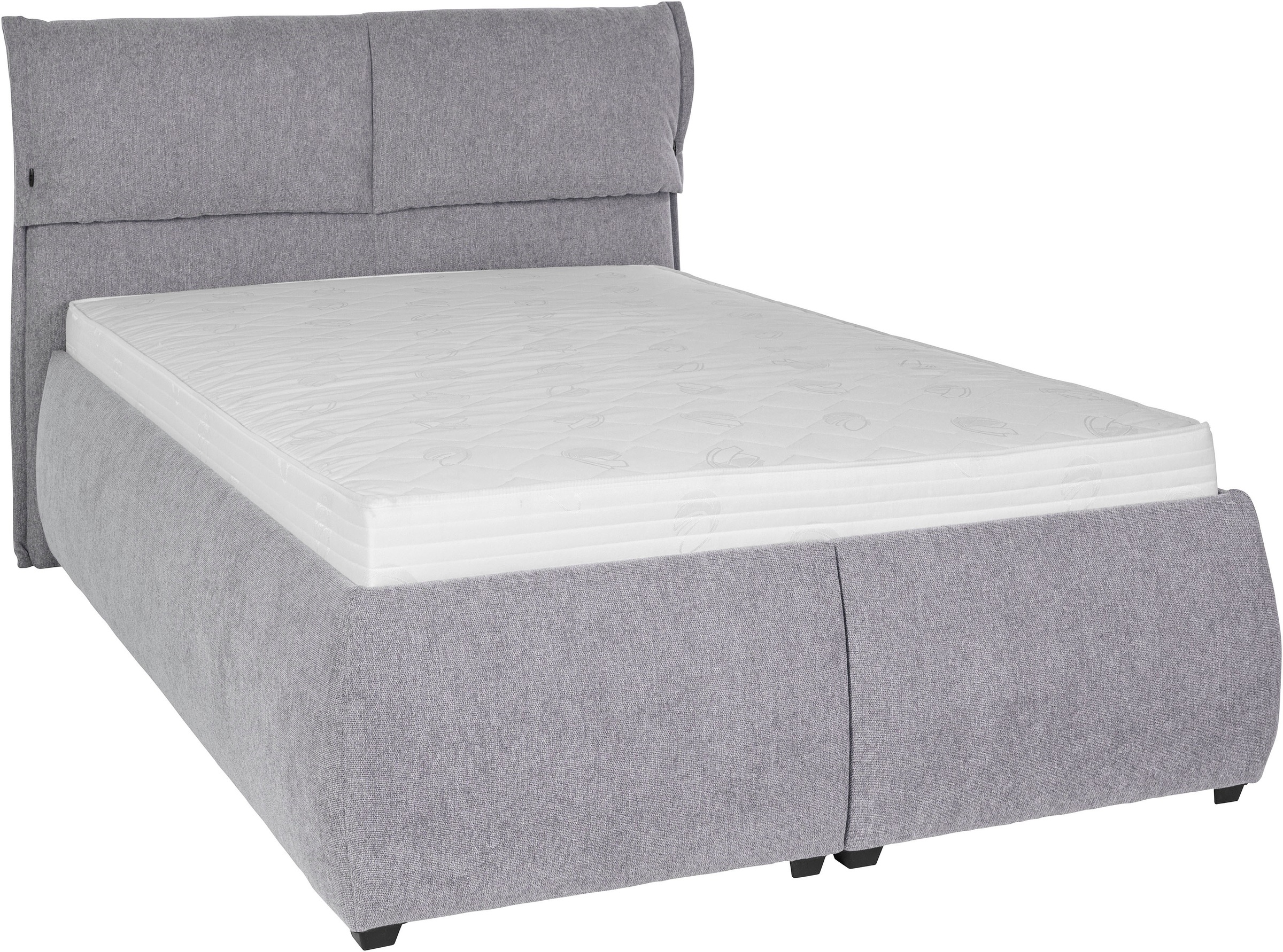 Polsterbett HOME AFFAIRE "Jenson", grau, B:168cm L:225cm, Struktur weich (85% Polyester/15% Nylon), Betten, Polsterbett, als Bettgestell oder mit 3 Matratzenarten und Härtegraden 5