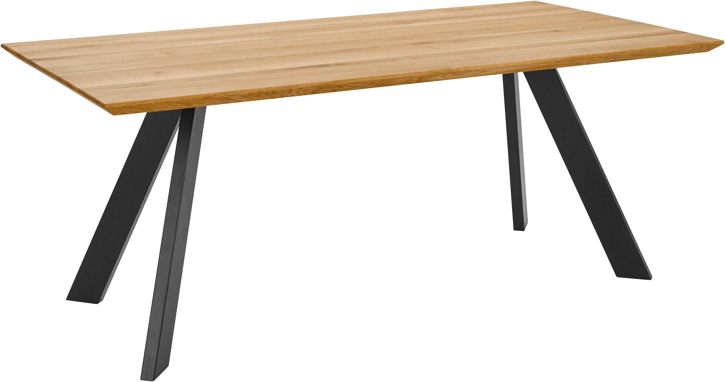 Esstisch »Barnet«, mit massiver Tischplatte in eckiger Form