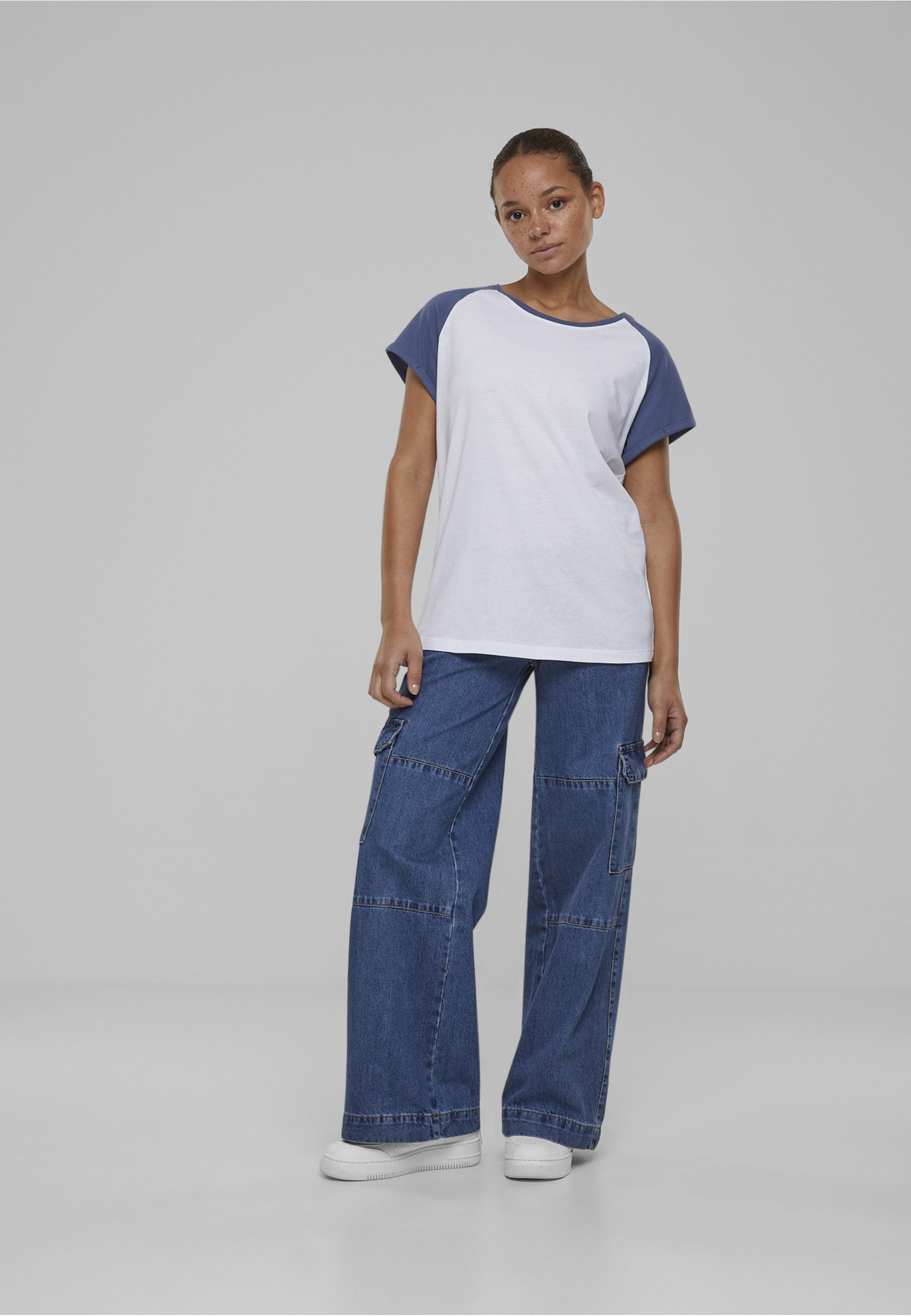 URBAN CLASSICS Kurzarmshirt »Urban Classics Damen Ladies Contrast Raglan Tee« 1 Stk.