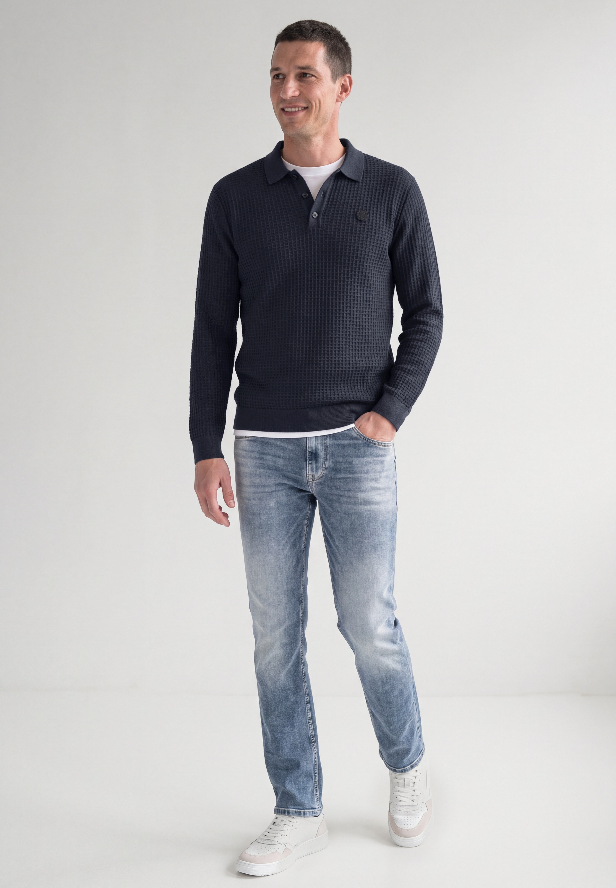 STREET ONE MEN Strickpullover in Unifarbe