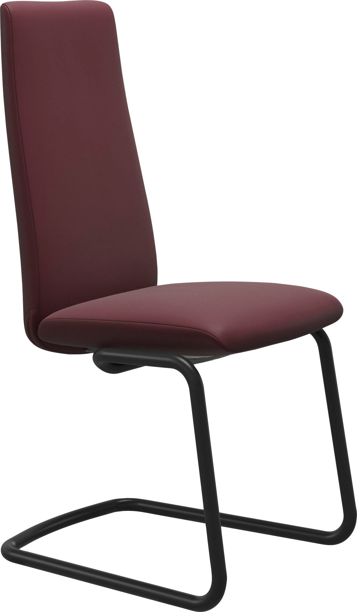 Polsterstuhl STRESSLESS "Laurel", rot (bordeaux batick, schwarz matt), B:53cm H:105cm T:60cm, Leder BATICK: BATICK ist ein leicht korrigiertes, durchgefärbtes und genarbtes Möbelleder, bei dem die meisten Unebenheiten und Spuren in der Regel entfernt wurd 2