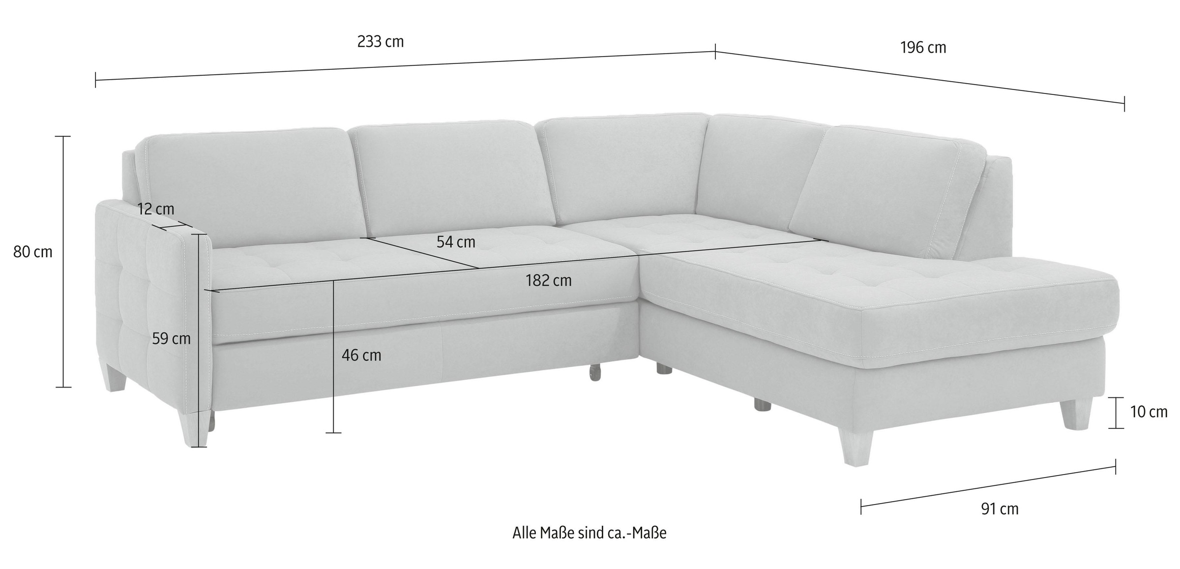 Home affaire Ecksofa »Earl L-Form«, wahlweise auch mit Bettfunktion oder Bettfunktion mit Bettkasten