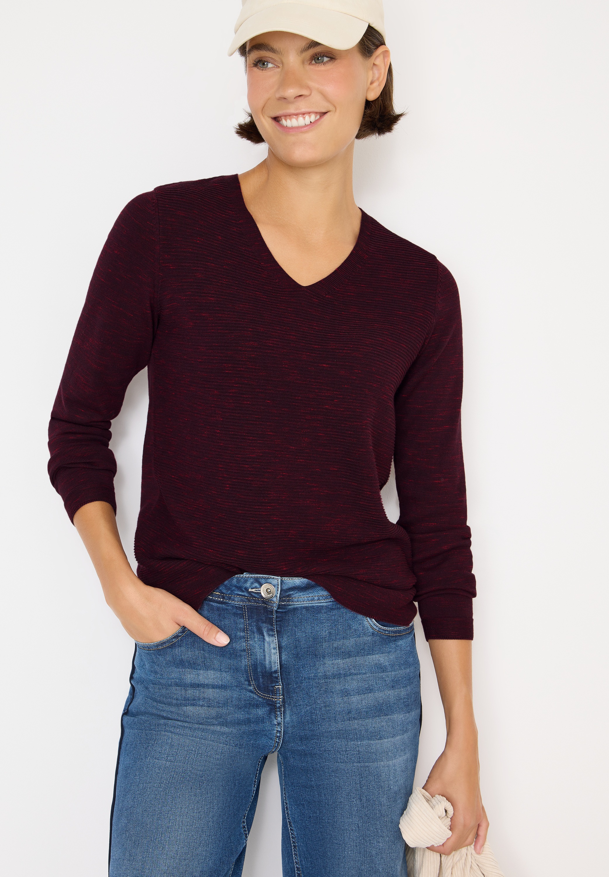 Cecil Strickpullover im Melange Look