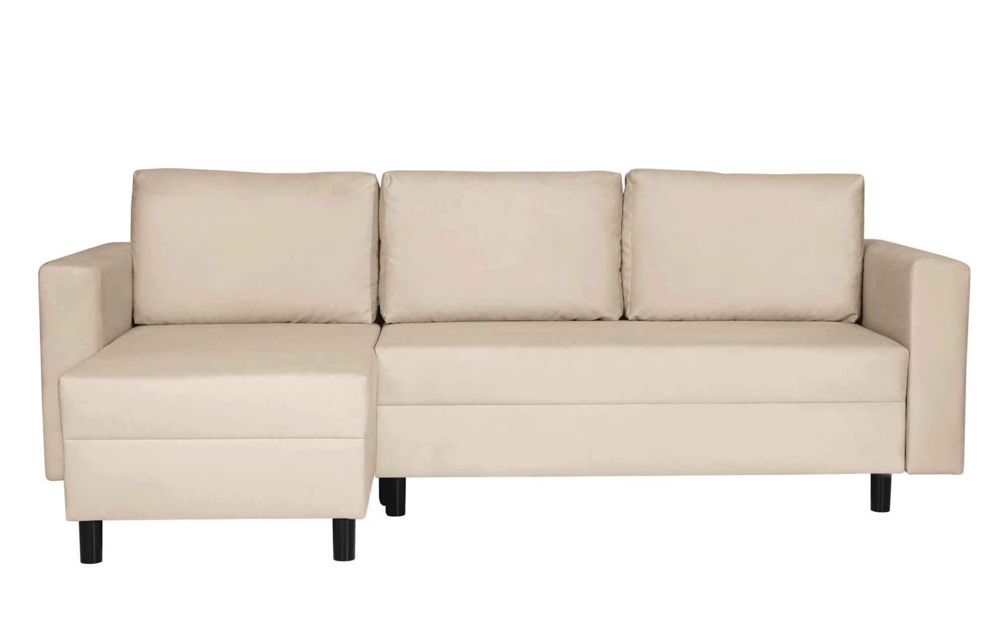 INOSIGN Ecksofa »GLENOE Schlafsofa mit Bettkasten, Recamiere beidseitig montierbar«, L-Form, Maße B/T/H: 230/135/84,5 cm, Velvet & Struktur weich