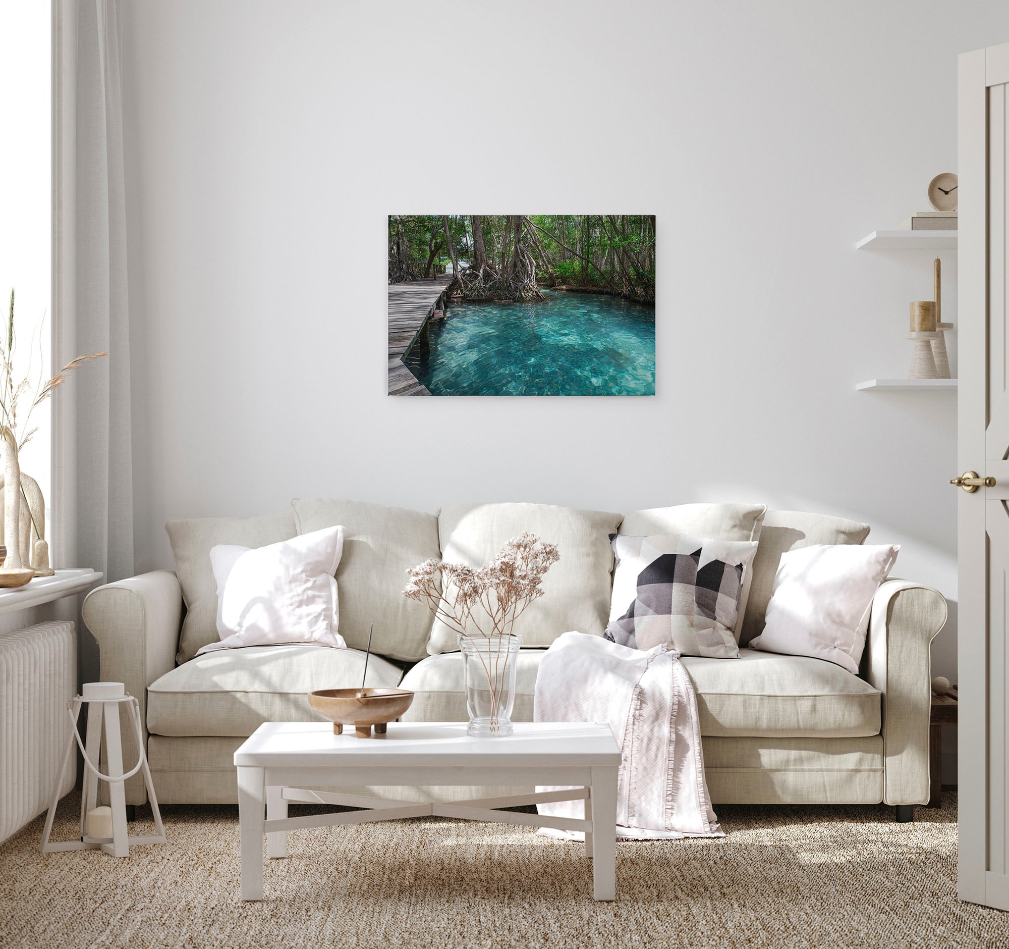 A.S. Création Leinwandbild »Dschungle Path«, Kunst-Wald-Kinder, (1 St.), Dschungel Keilrahmen Natur Leinwand-Bild Wohnzimmer modern Wandbild