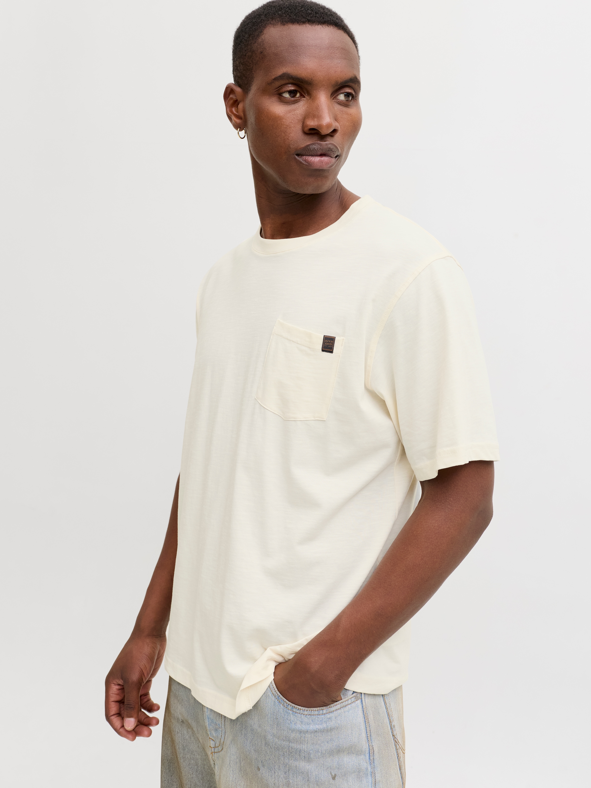 Jack & Jones Kurzarmshirt "JJEDOVER SLUB TEE SS NOOS" Baumwollmischung, relaxed fit
