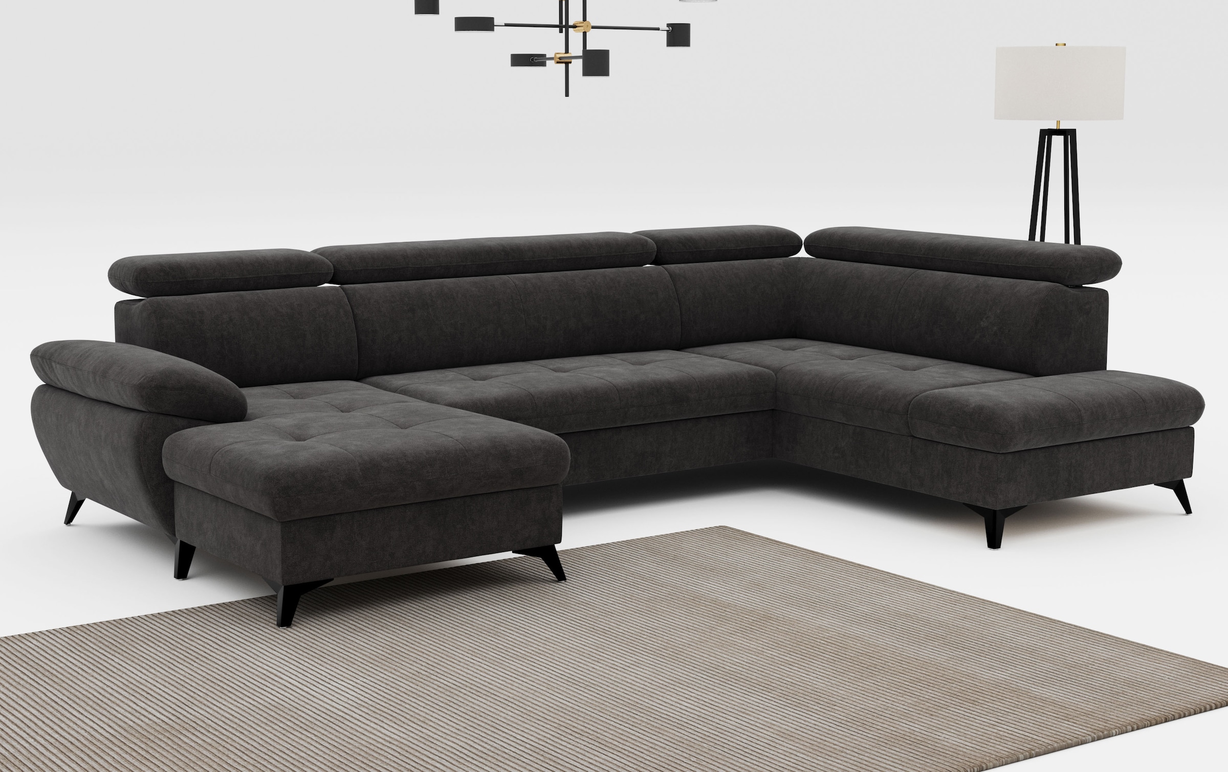 COTTA Wohnlandschaft "Hudson" mit Kopfteilverstellung, optional Schlaffunktion & Bettkasten