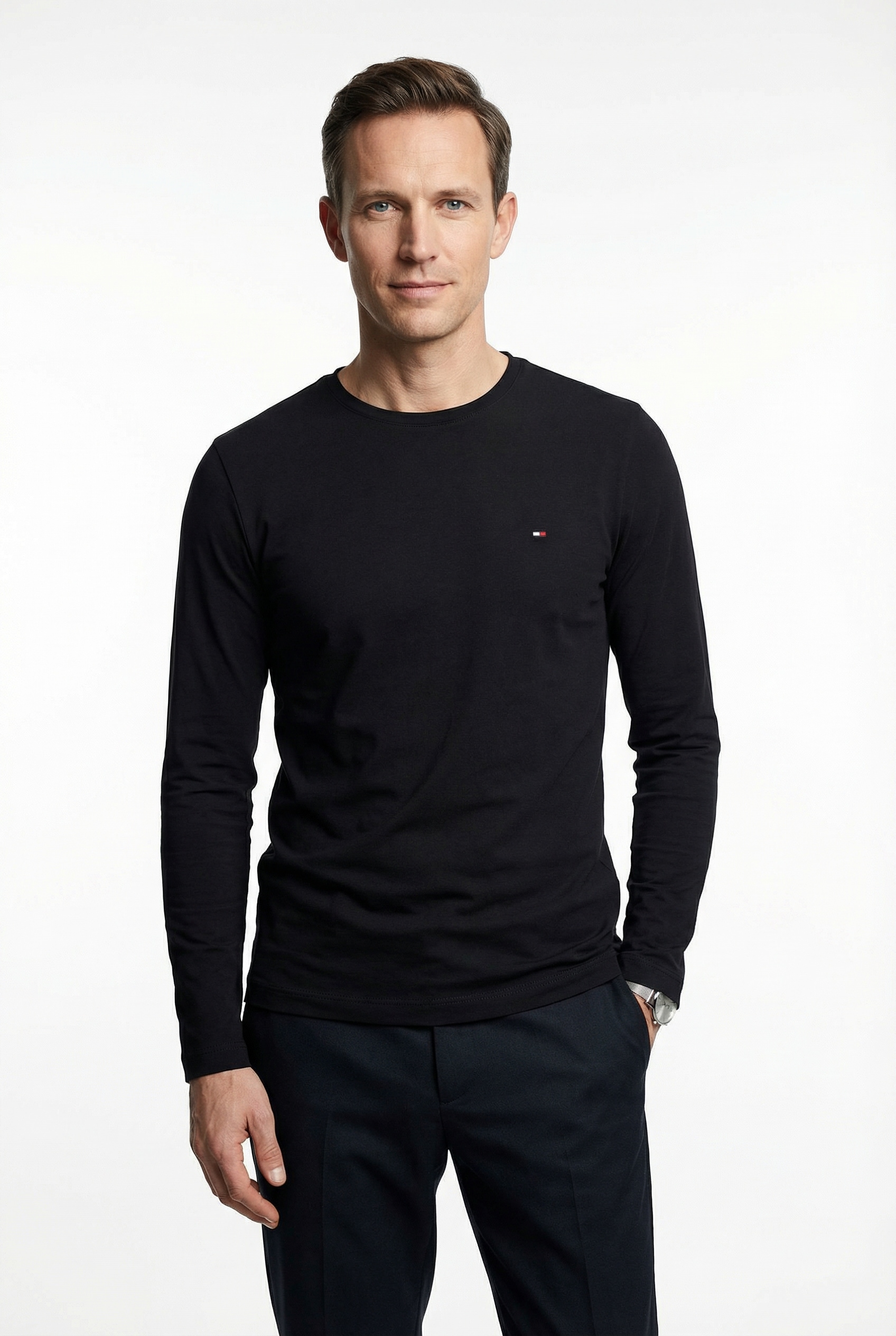 Tommy Hilfiger Big & Tall Longsleeve "BT-STRETCH SLIM FIT TEE-B mit Rundhal günstig online kaufen