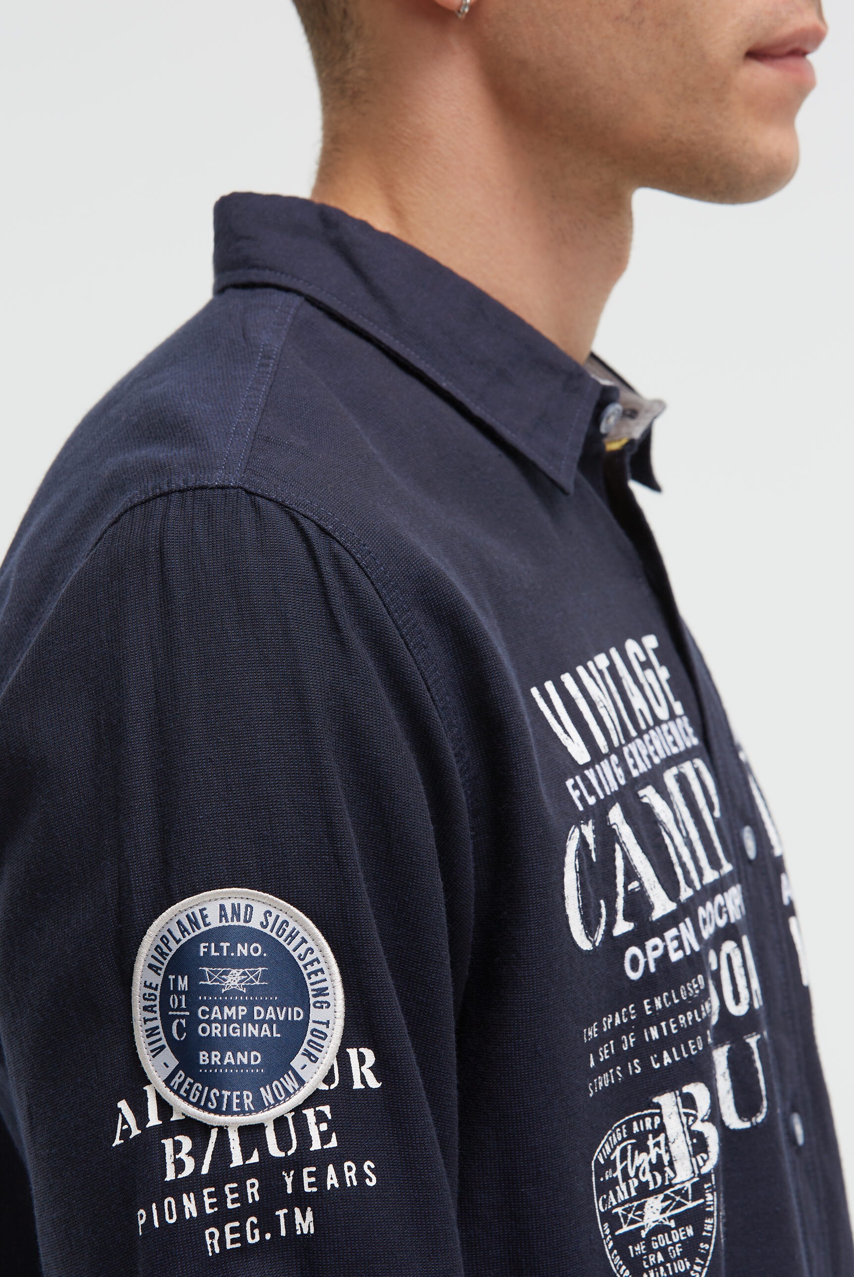 CAMP DAVID Langarmhemd aus Baumwolle