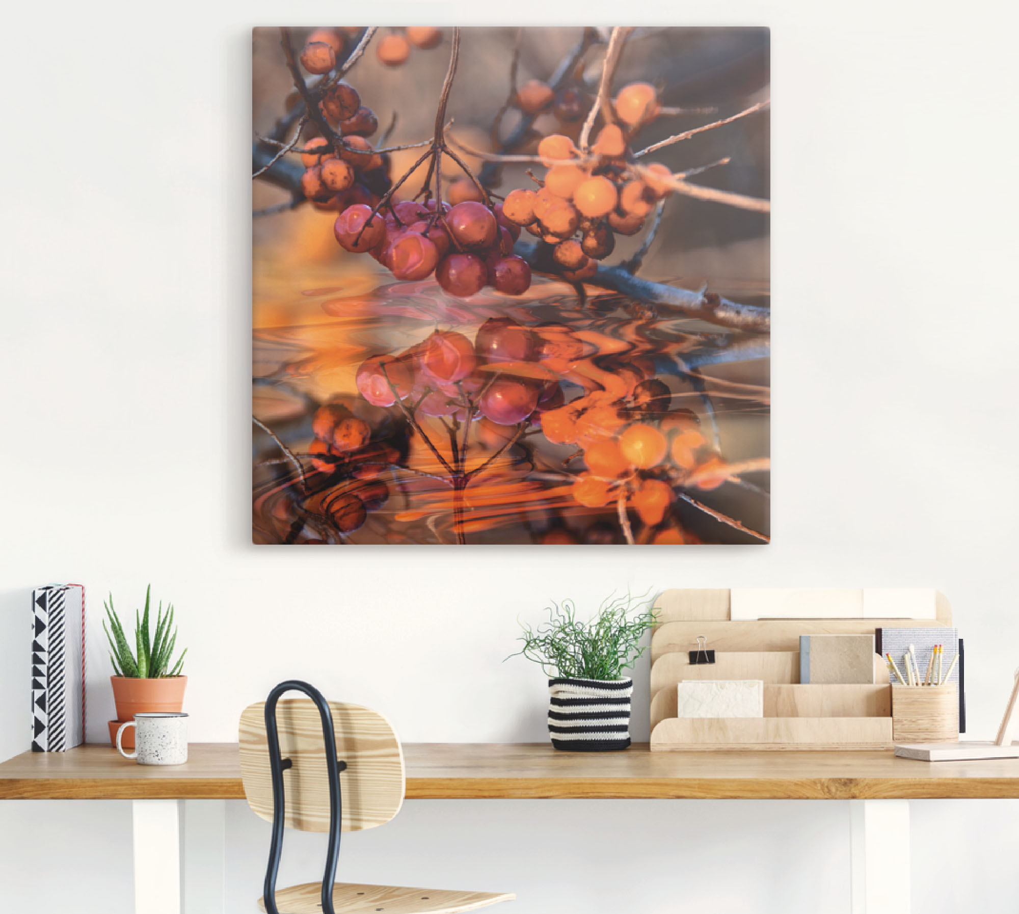 Thumbnail - Artland Leinwandbild "Rote Beeren - Wildbeeren", Pflanzen, (1 St.), auf Keilrahmen gespannt