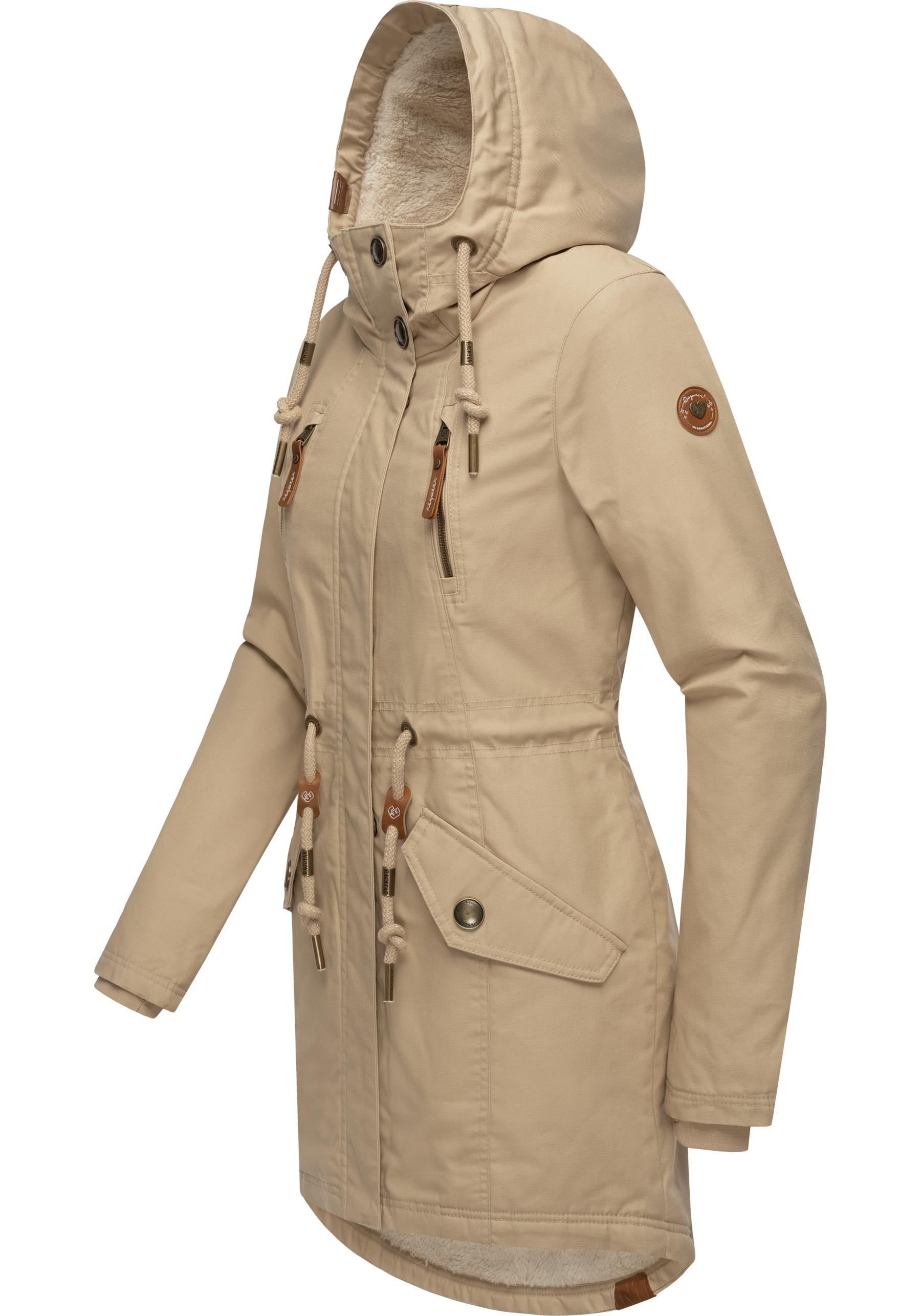 Ragwear Wintermantel »Elsie«, stylischer Winterparka mit Kapuze und Teddyfleece