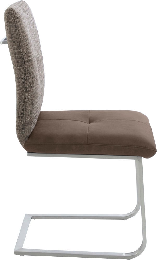 K+W Komfort & Wohnen Freischwinger »Giacomo II«, (Set), 2 St., Microfaser 785, mit Metallgriff am Rücken, Sitz und Rücken gesteppt in Materialmix