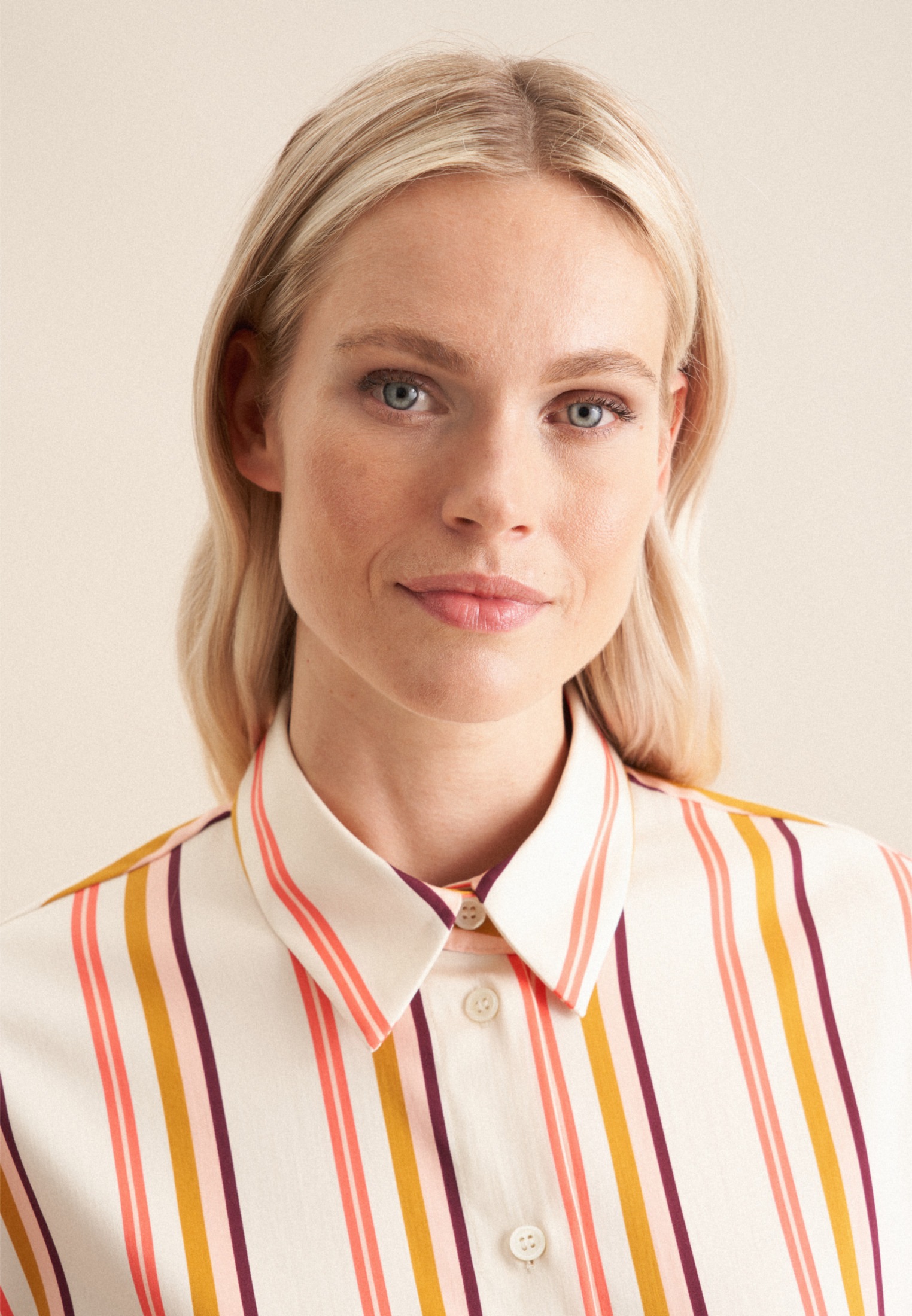 Thumbnail - seidensticker Sommerkleid "Schwarze Rose" 1/1 Kragen Streifen