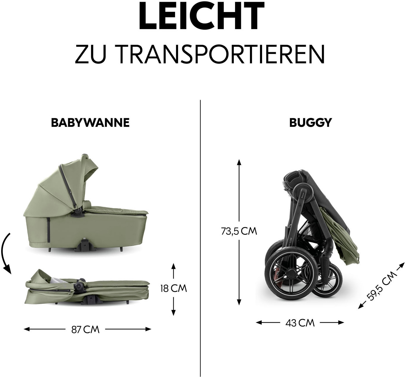 Hauck Kombi-Kinderwagen »Comfort N Care«, 22 kg, Belastbarkeit bis 22 kg