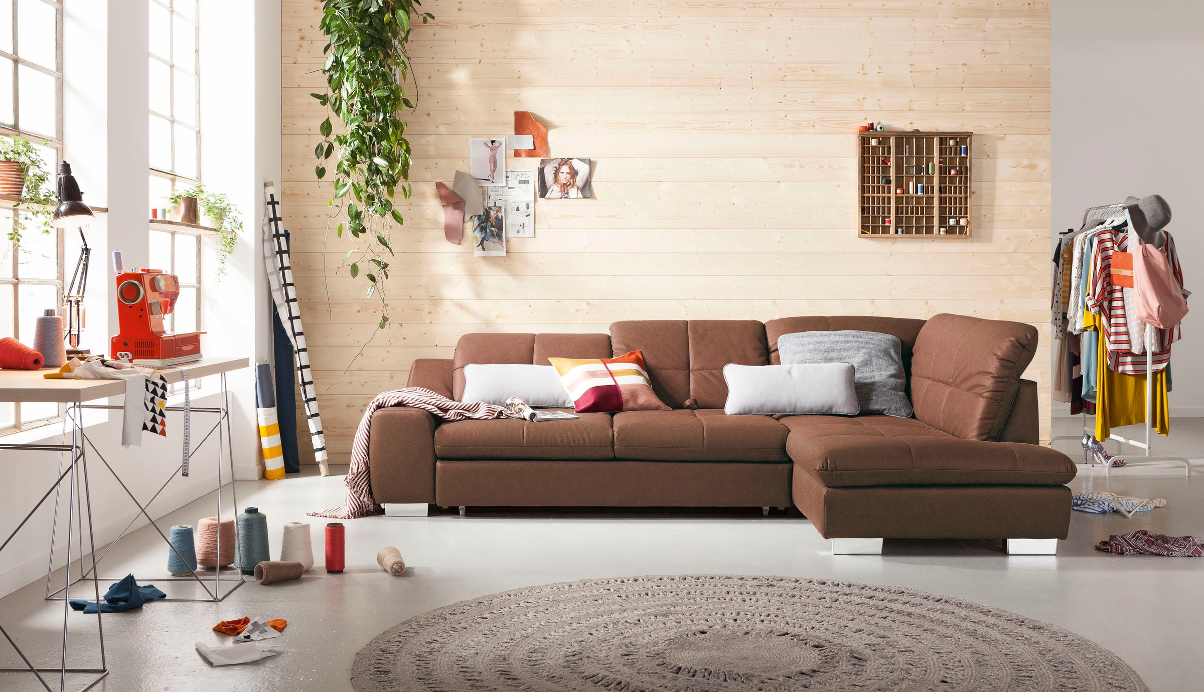 Ecksofa "SO 1200 inkl. Sitztiefen- & Rückenverstellung für hohen Sitzkomfort", braun (nussbraun gdu 24), B:292cm H:89cm T:212cm, 100% Polyester, SET ONE BY MUSTERRING, Sofas, Ecksofa, wahlweise mit Bettfunktion, L-Form 9