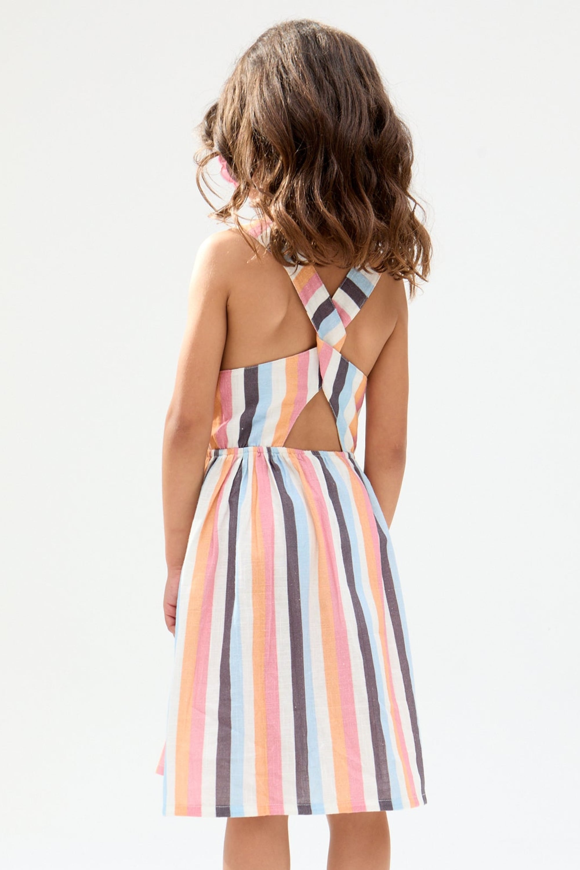 RAFFYA Minikleid »Kris Cross Back Stripe Print Dress Mädchen«