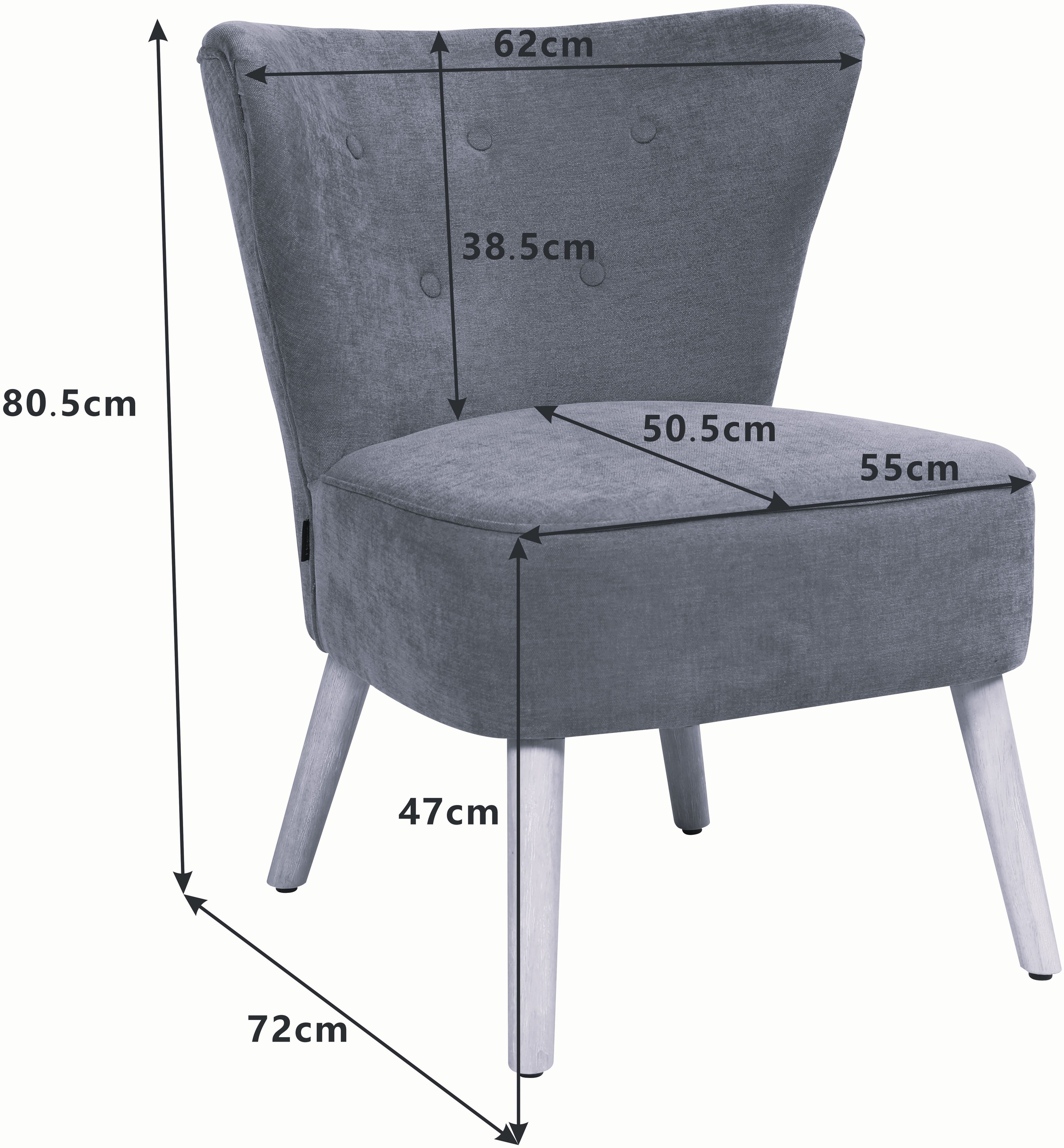 Home affaire Loungesessel »JORIEL moderner Ohrensessel mit Knopfsteppung«