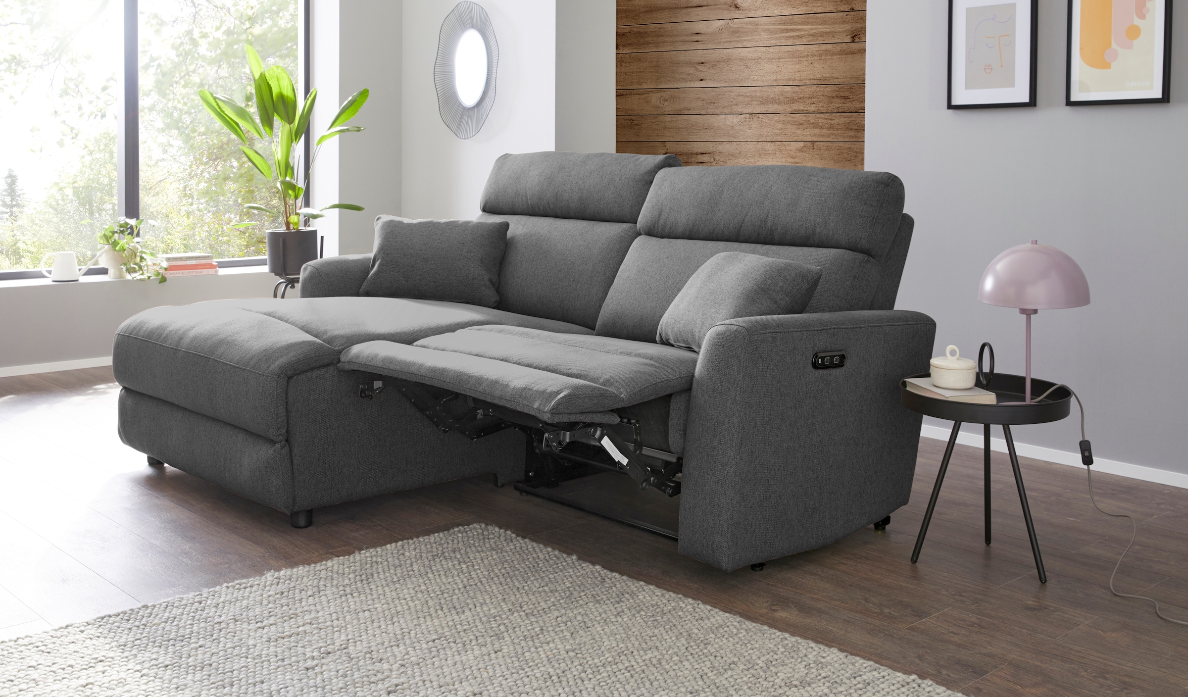 OTTO home Ecksofa "JENNA L-Form, 209cm - OTTO. Verlässliche Qualität." manuelle o. elektrische Relaxfunktion, USB A/C, Struktur fein.