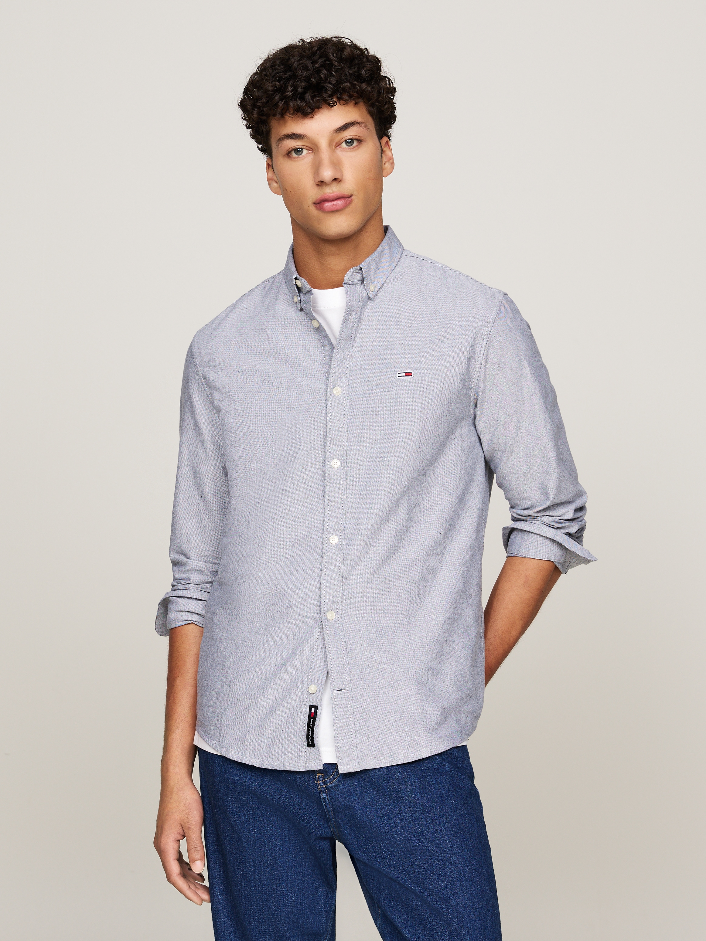 Tommy Jeans Langarmhemd "TJM ENTRY REG OXFORD SHIRT", mit Logoprägung günstig online kaufen