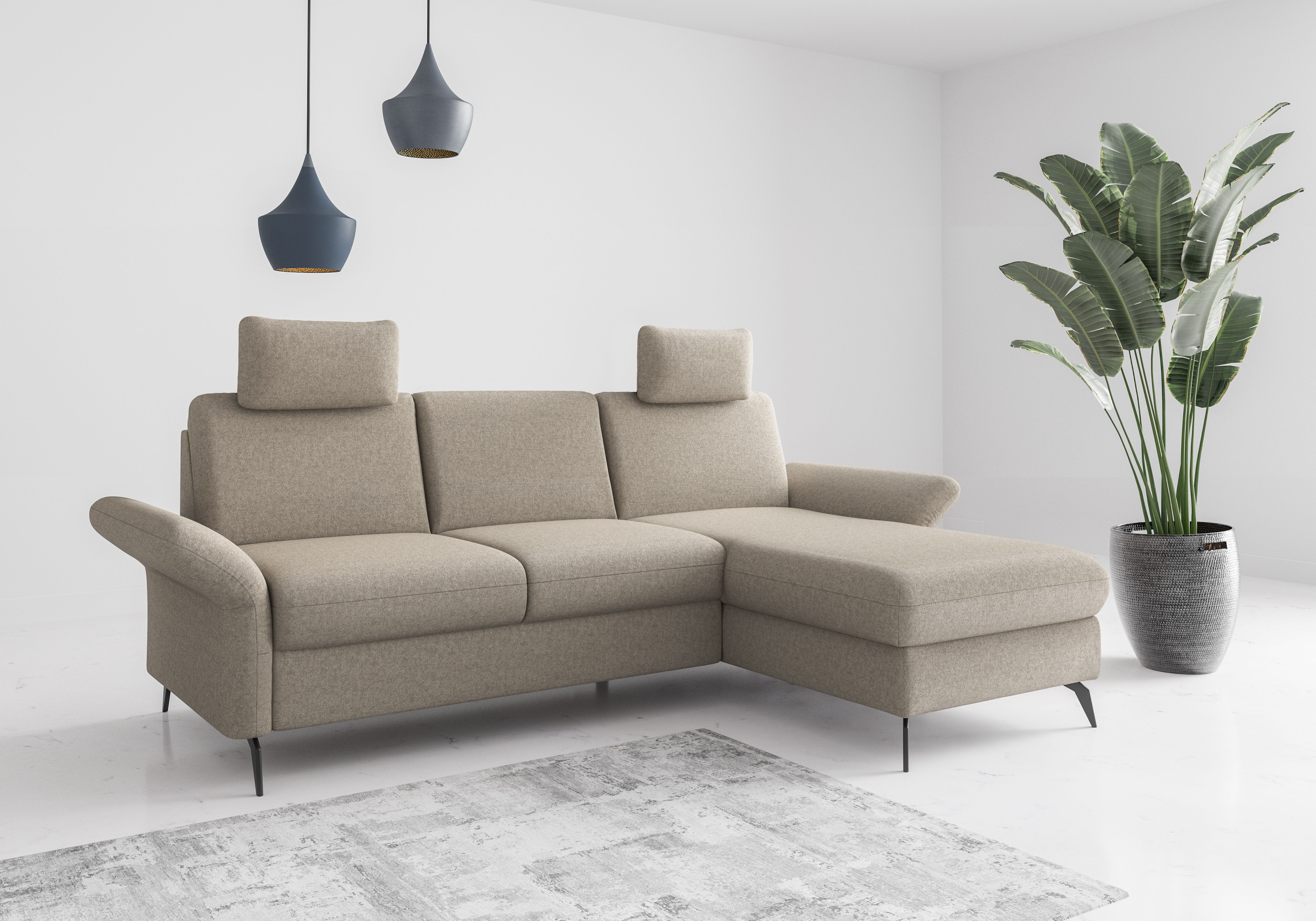 OTTO home Ecksofa "Rochelle" wahlweise mit Schlaffunktion, Bettkasten und Armteilverstellung