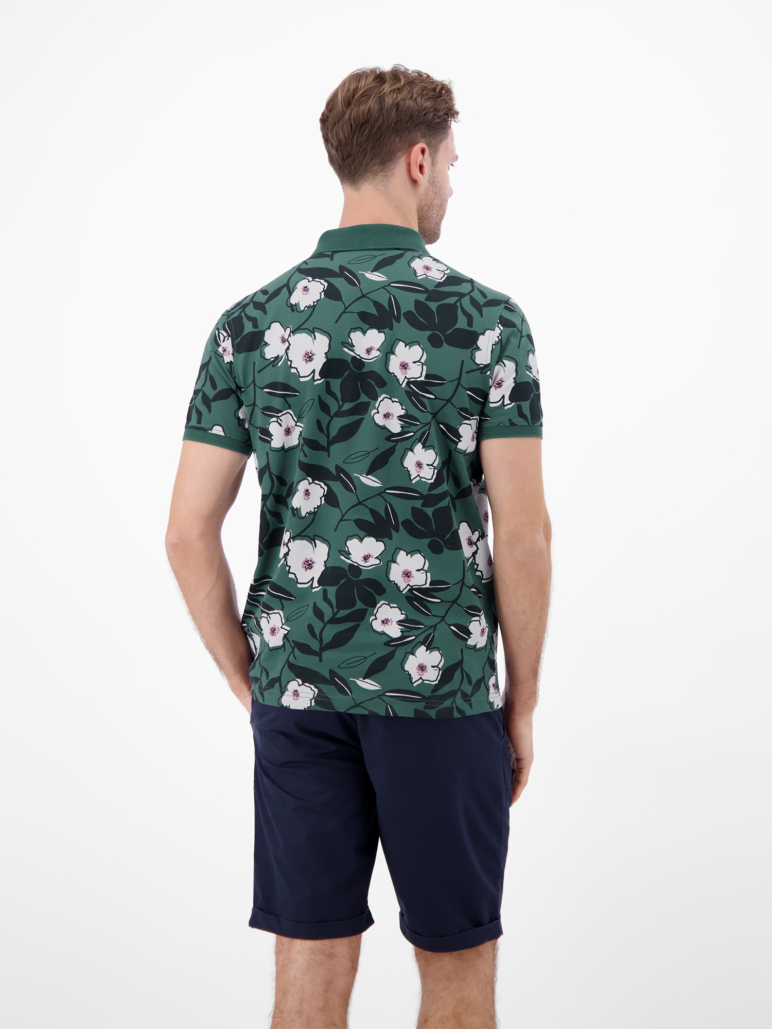 LERROS Poloshirt »Poloshirt mit floralem Print aus 100% Baumwolle«