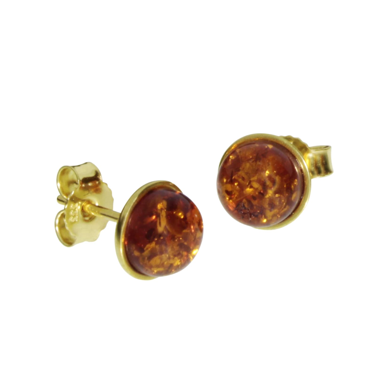 Paar Ohrstecker OSTSEE-SCHMUCK "- Classic 7 mm - Gold 585/000 - Bernstein" Gr. 8, gold (gold 585, goldfarben, gelb), Ohrringe, Damen, Gelbgold 585