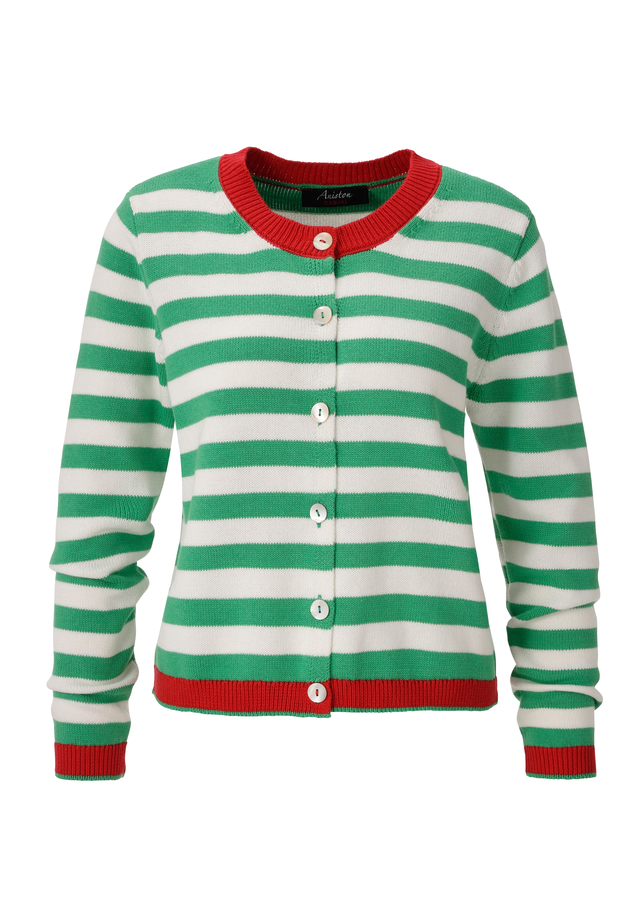 Aniston CASUAL Strickjacke im trendigen Streifen-Dessin - NEUE KOLLEKTION