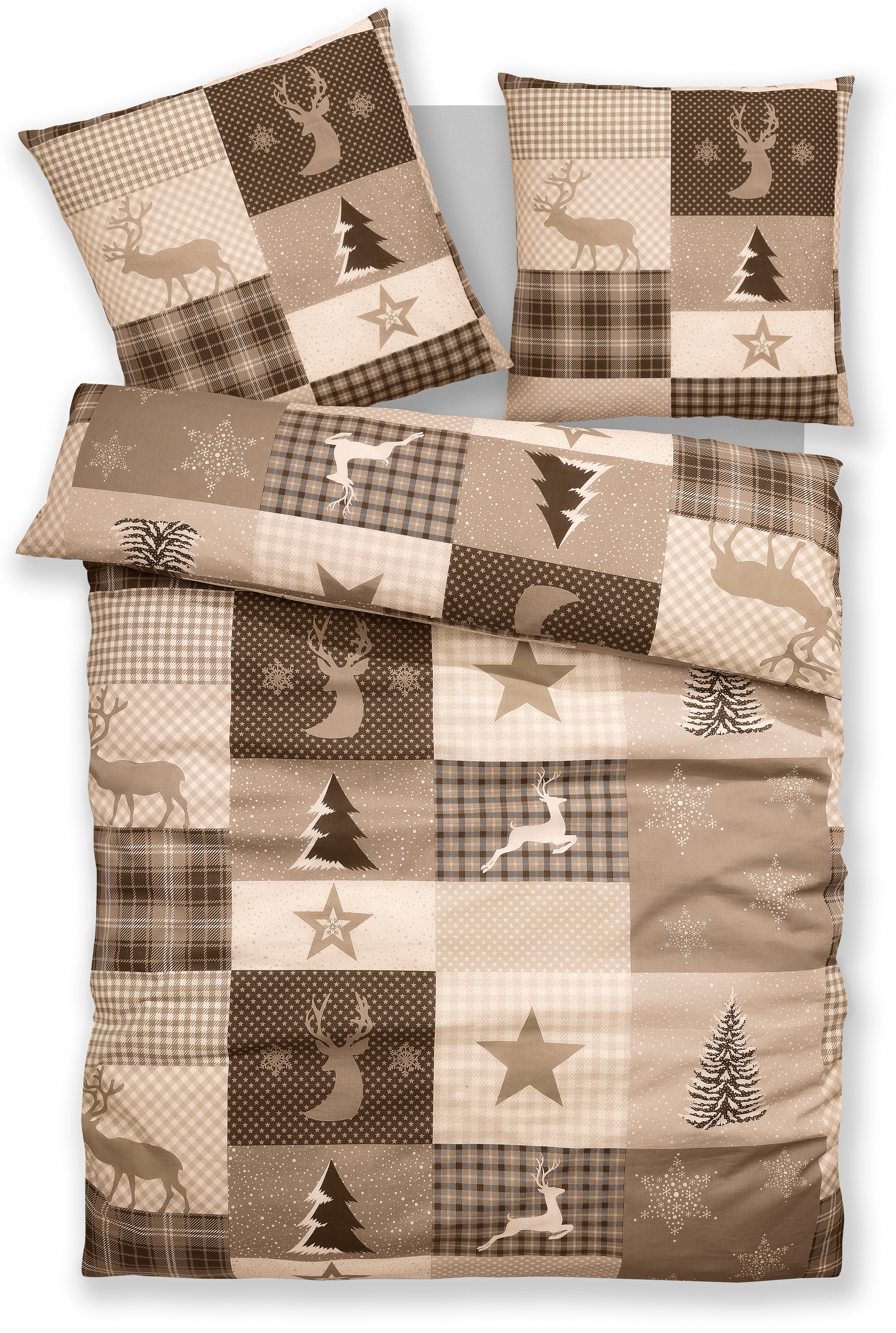 Home affaire Bettwäsche "Nicholas" 2 Stk. tlg. Weihnachtsbettwäsche, Winter günstig online kaufen