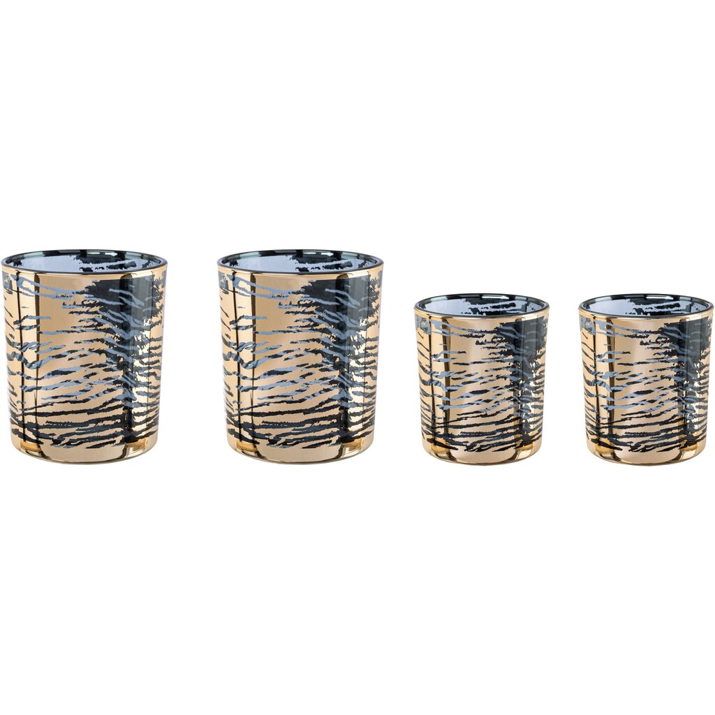 Creativ home Windlicht »Kerzenhalter LEOPARD«, (Set, 4 St.)