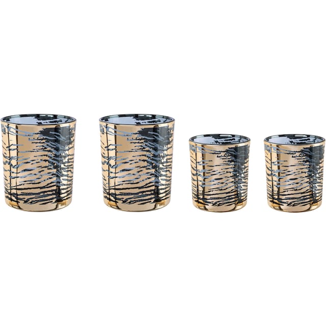 Creativ home Windlicht »Kerzenhalter LEOPARD«, (Set, 4 St.), Teelichthalter  aus Glas kaufen | BAUR