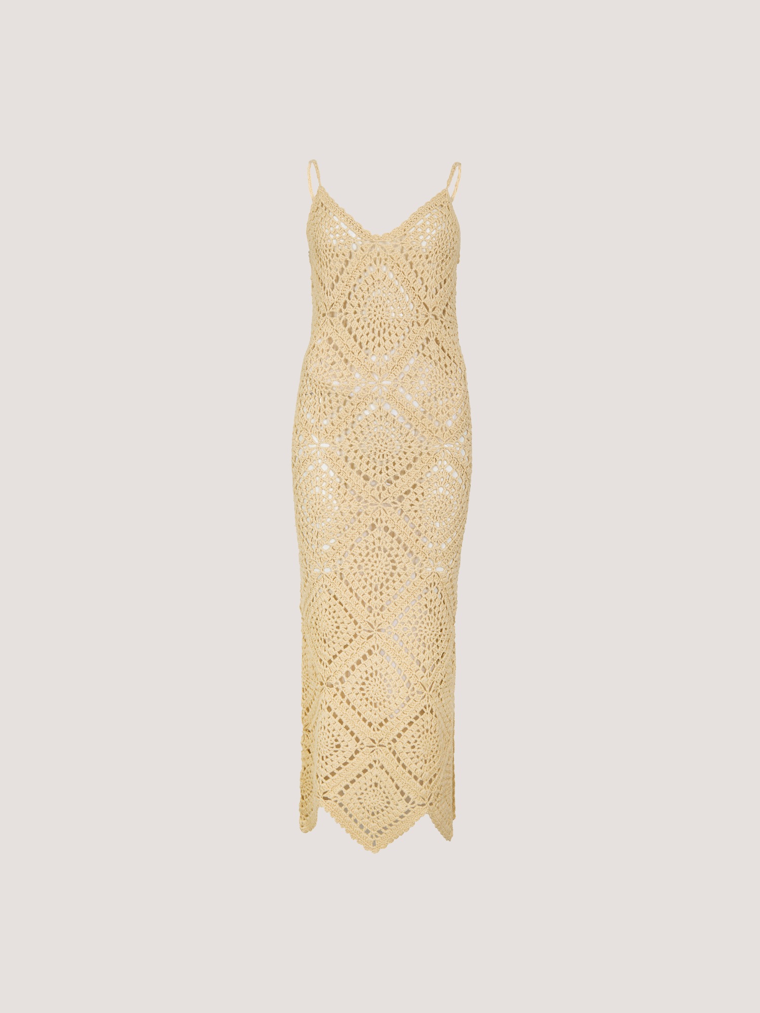 Apricot Midikleid »Handgestricktes Midi-Kleid« mit Häkelverzierung