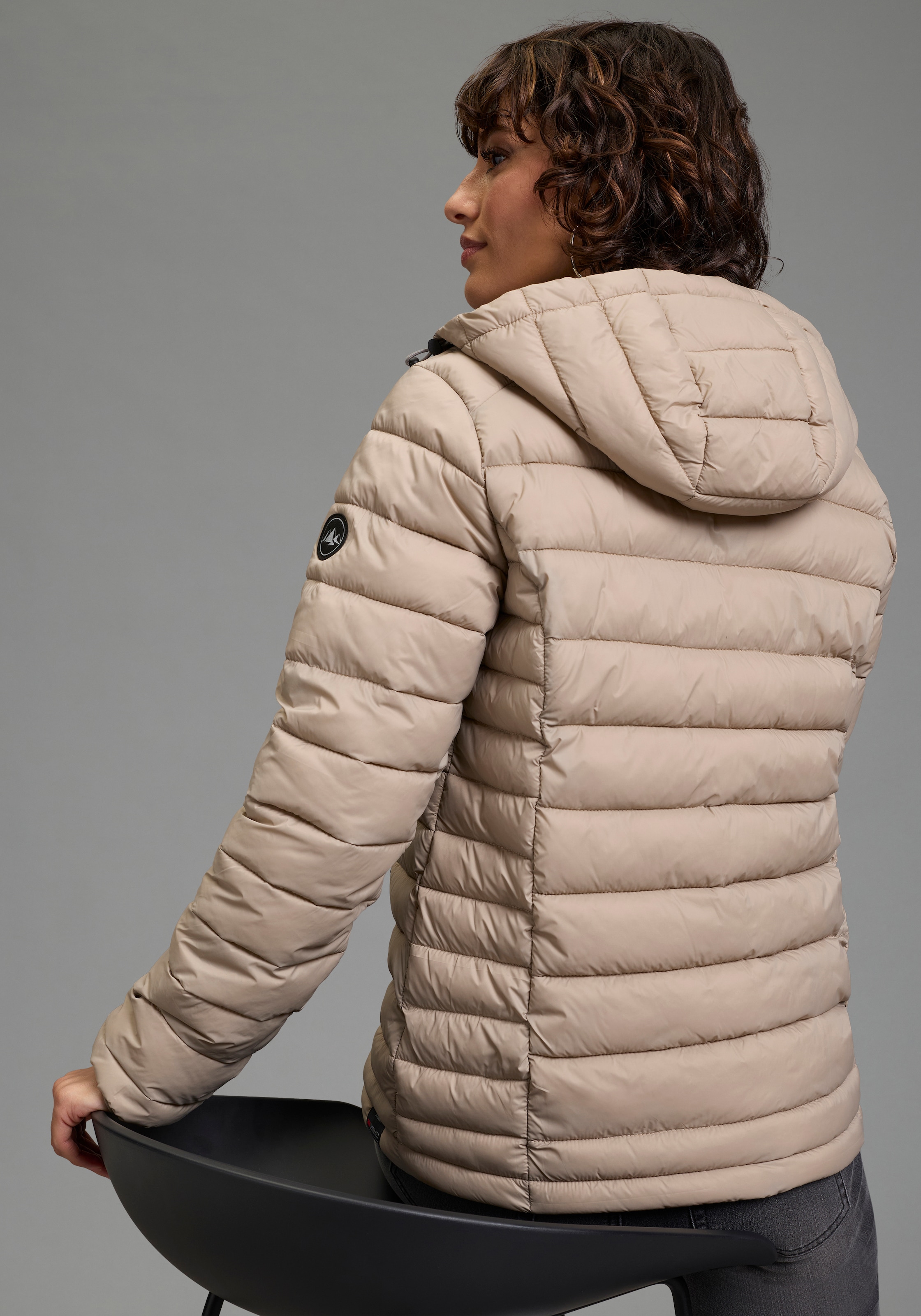 Polarino Steppjacke mit Kapuze Übergangsjacke für kühle Tage,  aus leichtem Webmaterial