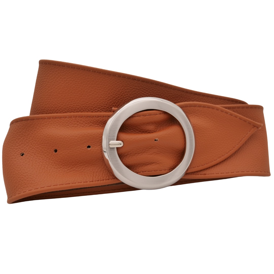 Ledergürtel ANNAMATONI "AnnaMatoni Taillengürtel Ora2 Taillengürtel Ora2", Damen, Gr. TW95 - 110cm Gesamtlänge, braun (cognac 640), 100% Leder, Gürtel Ledergürtel